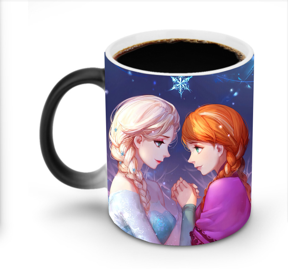 （画像用） アナと雪の女王 アンナ エルサ Frozen Anna Elsa 温度変色マグカップ