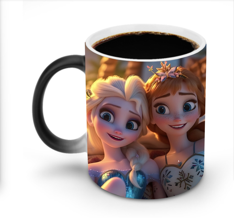 （画像用） アナと雪の女王 アンナ エルサ Frozen Anna Elsa 温度変色マグカップ