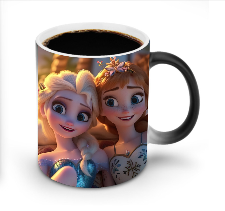 （画像用） アナと雪の女王 アンナ エルサ Frozen Anna Elsa 温度変色マグカップ