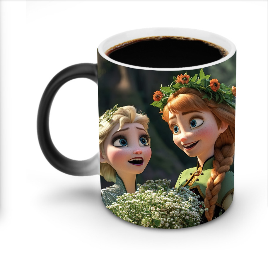 （画像用） アナと雪の女王 アンナ エルサ Frozen Anna Elsa 温度変色マグカップ