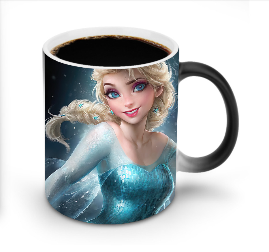 （画像用） アナと雪の女王 アンナ エルサ Frozen Anna Elsa 温度変色マグカップ