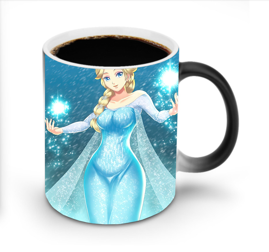 （画像用） アナと雪の女王 アンナ エルサ Frozen Anna Elsa 温度変色マグカップ