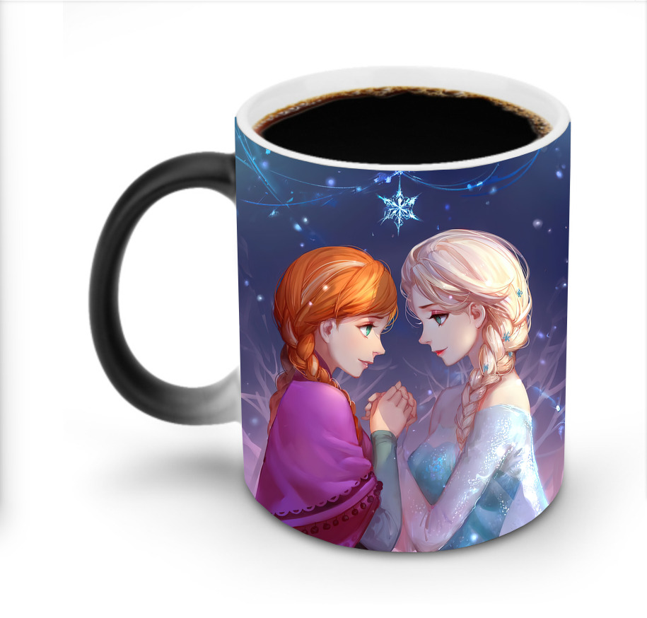 （画像用） アナと雪の女王 アンナ エルサ Frozen Anna Elsa 温度変色マグカップ