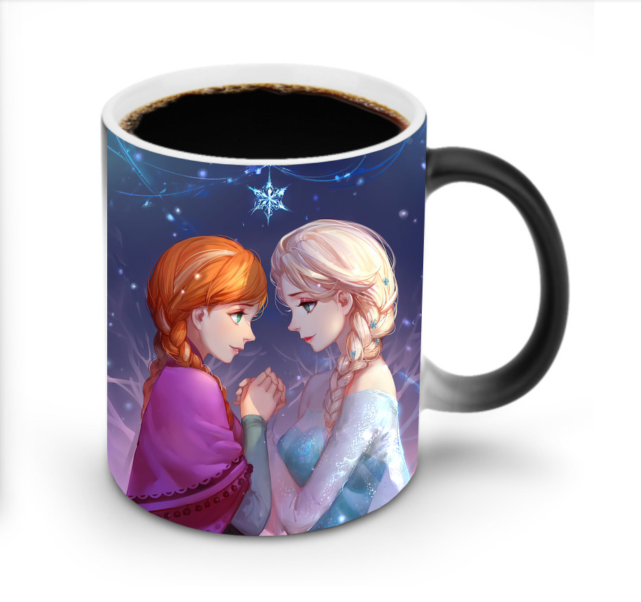 （画像用） アナと雪の女王 アンナ エルサ Frozen Anna Elsa 温度変色マグカップ