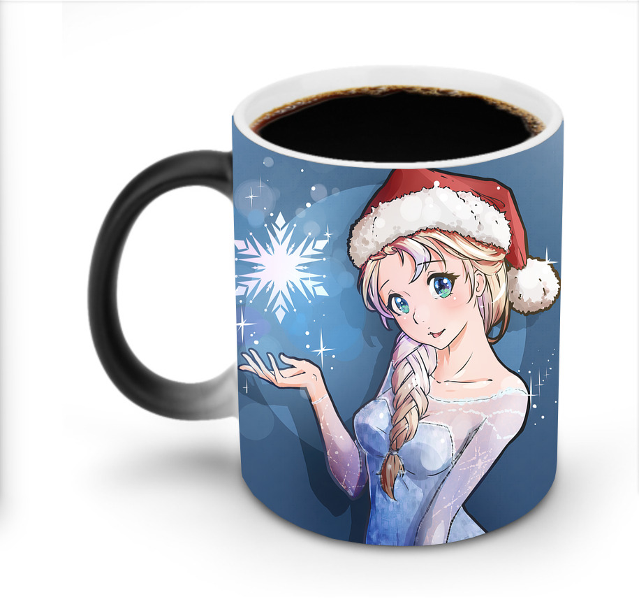 （画像用） アナと雪の女王 アンナ エルサ Frozen Anna Elsa 温度変色マグカップ