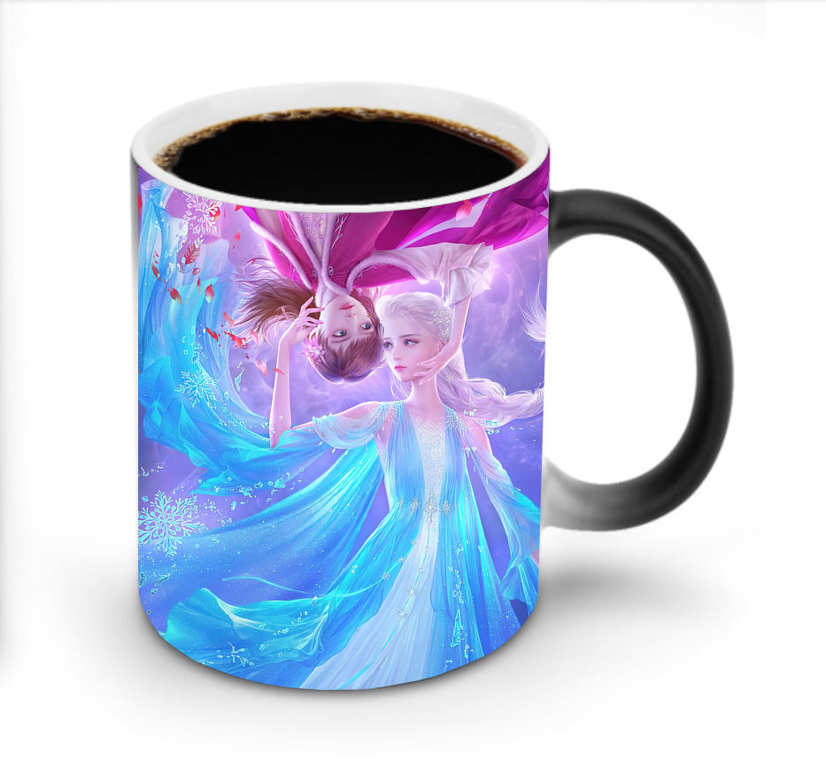 （画像用） アナと雪の女王 アンナ エルサ Frozen Anna Elsa 温度変色マグカップ
