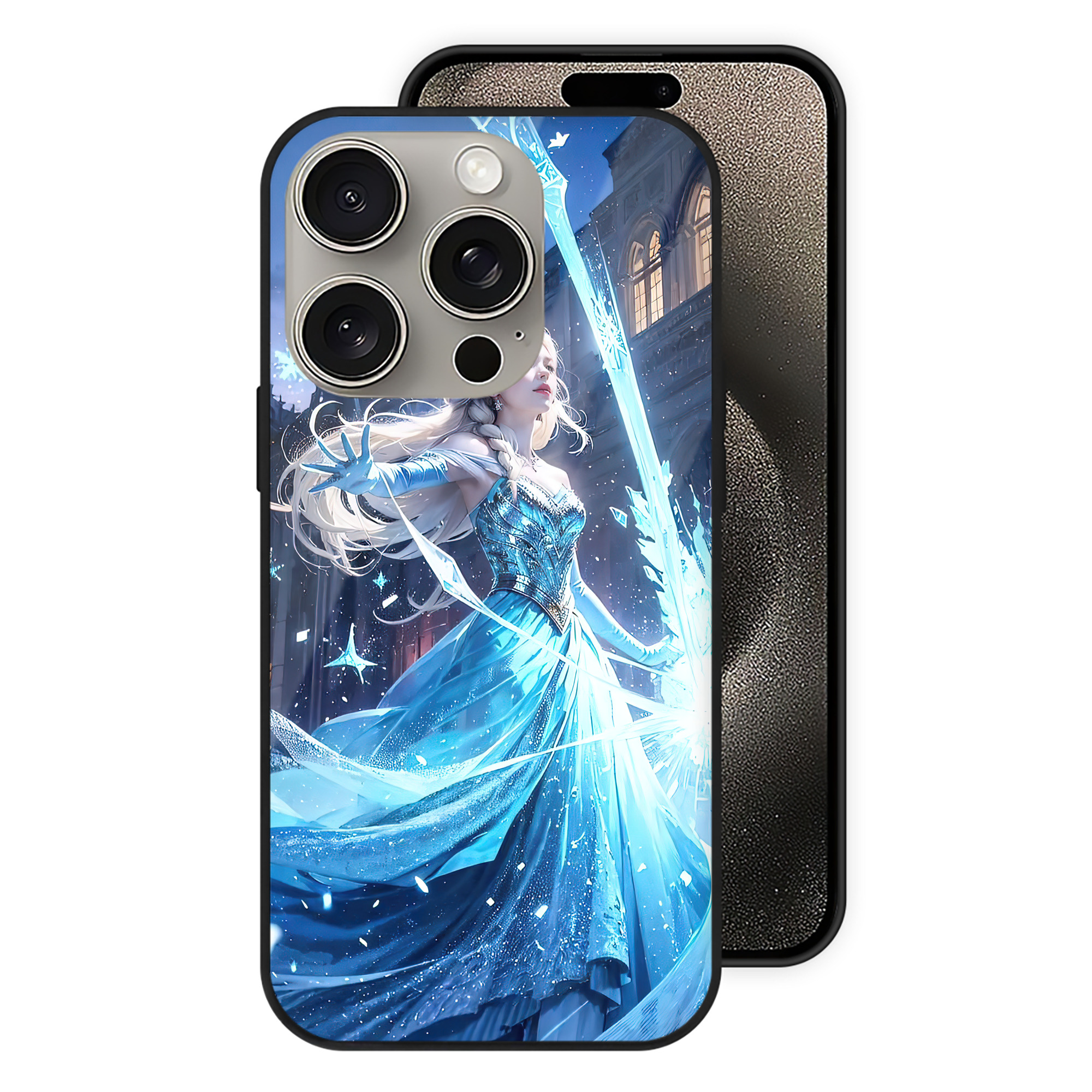 （画像用） アナと雪の女王 アンナ エルサ Frozen Anna Elsa 【iPhone15Pro対応】スマホケース 耐衝撃＆黄変防止 背面ガラス