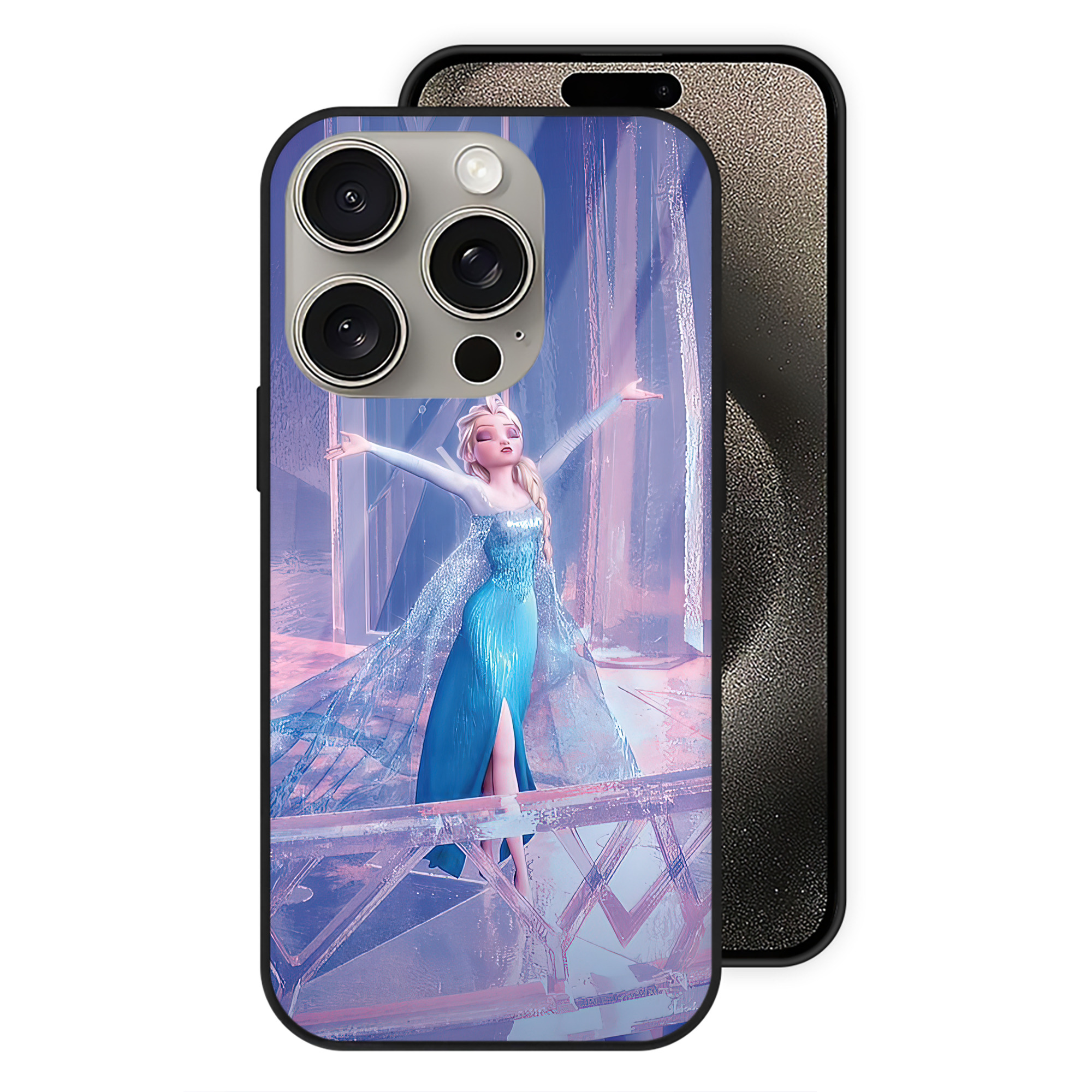 （画像用） アナと雪の女王 アンナ エルサ Frozen Anna Elsa 【iPhone15Pro対応】スマホケース 耐衝撃＆黄変防止 背面ガラス