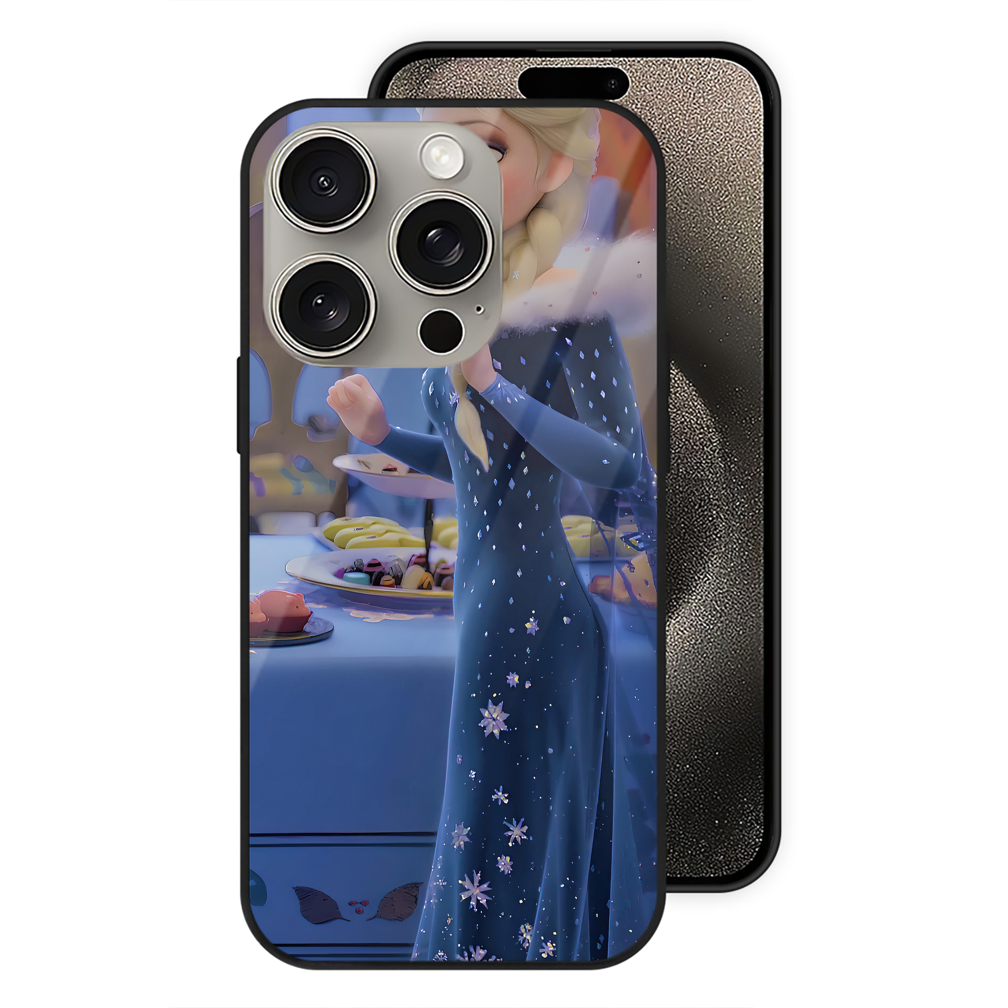 （画像用） アナと雪の女王 アンナ エルサ Frozen Anna Elsa 【iPhone15Pro対応】スマホケース 耐衝撃＆黄変防止 背面ガラス