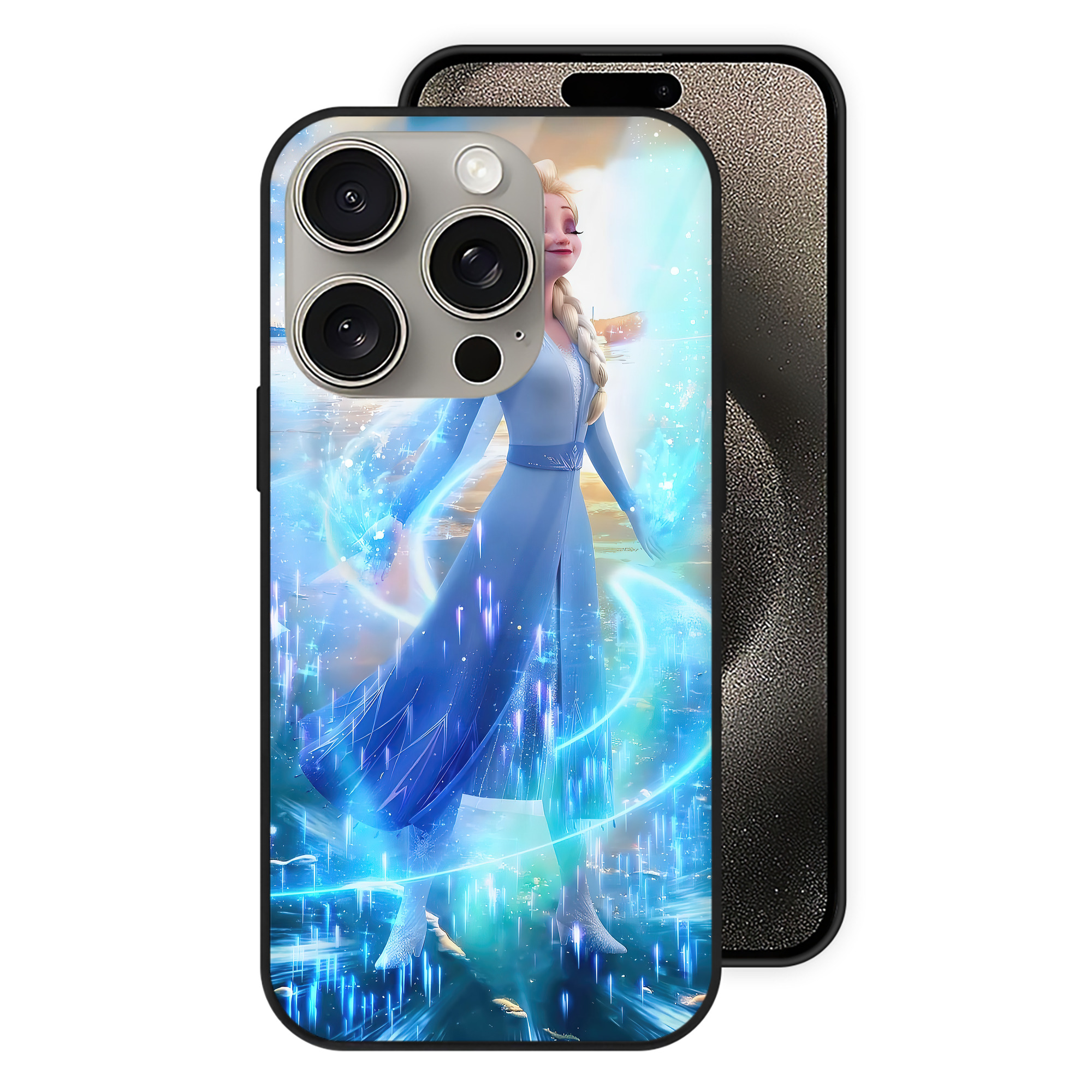 （画像用） アナと雪の女王 アンナ エルサ Frozen Anna Elsa 【iPhone15Pro対応】スマホケース 耐衝撃＆黄変防止 背面ガラス