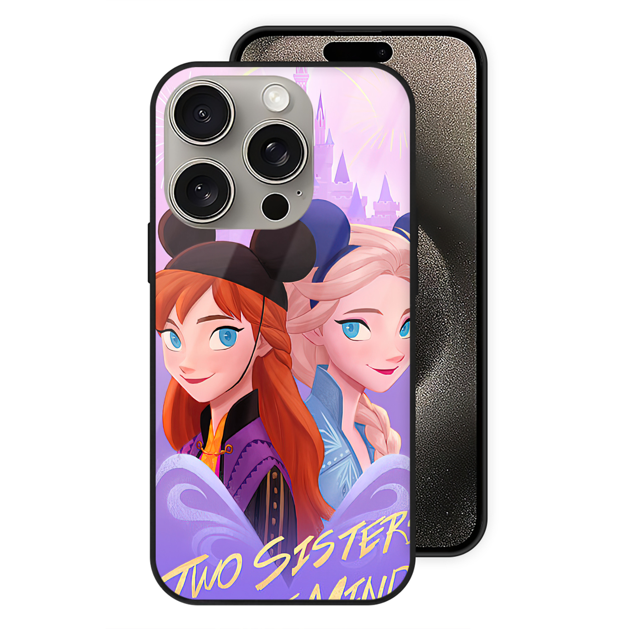 （画像用） アナと雪の女王 アンナ エルサ Frozen Anna Elsa 【iPhone15Pro対応】スマホケース 耐衝撃＆黄変防止 背面ガラス