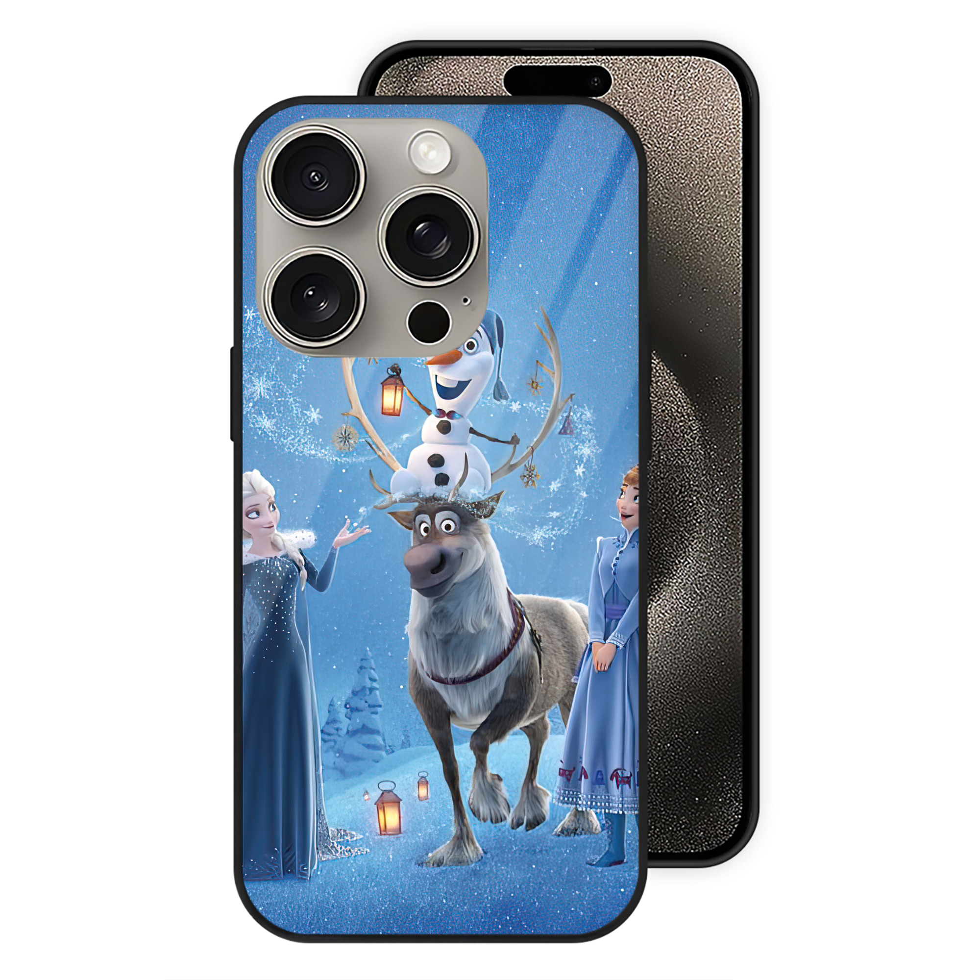 （画像用） アナと雪の女王 アンナ エルサ Frozen Anna Elsa 【iPhone15Pro対応】スマホケース 耐衝撃＆黄変防止 背面ガラス