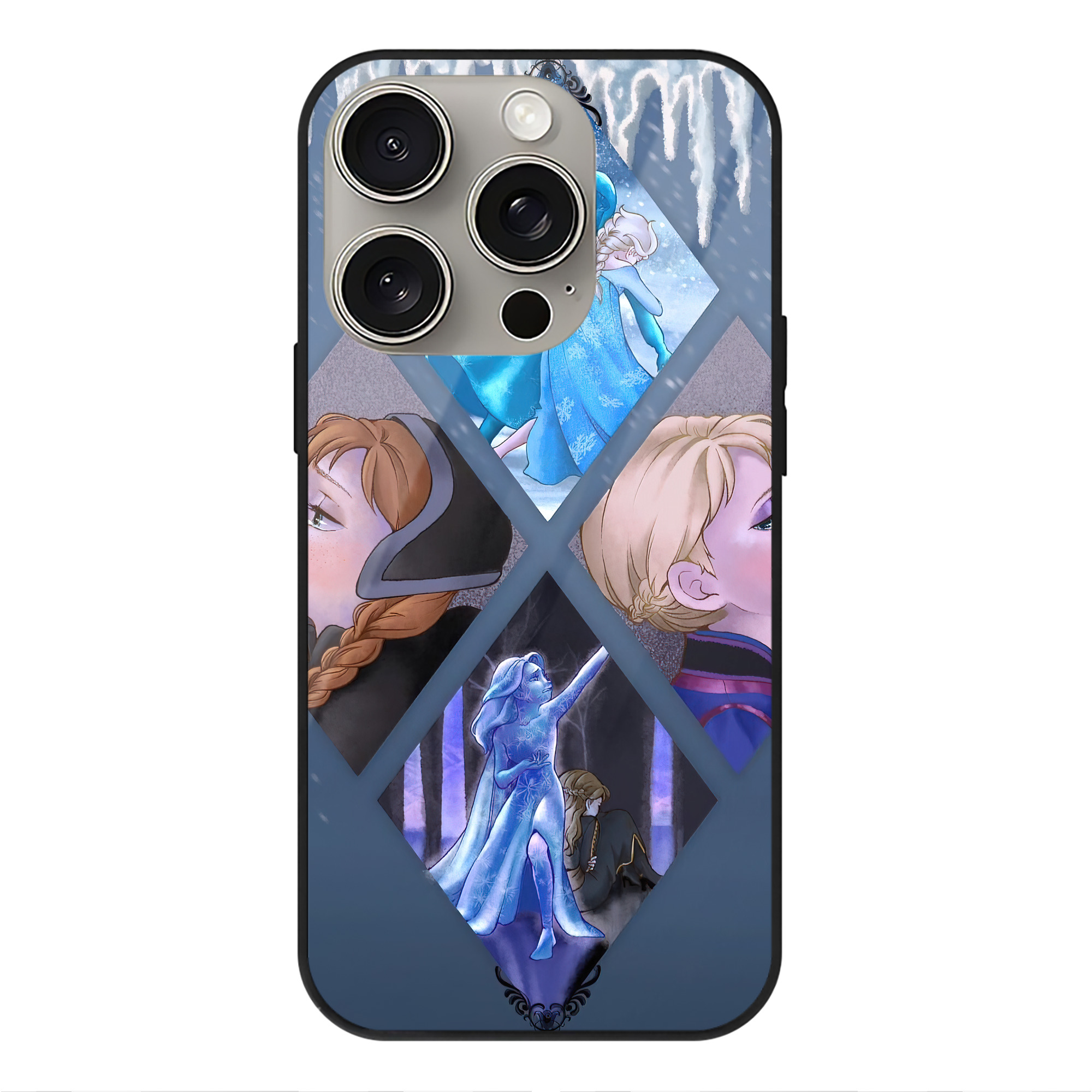 （画像用） アナと雪の女王 アンナ エルサ Frozen Anna Elsa 【iPhone15Pro対応】スマホケース 耐衝撃＆黄変防止 背面ガラス