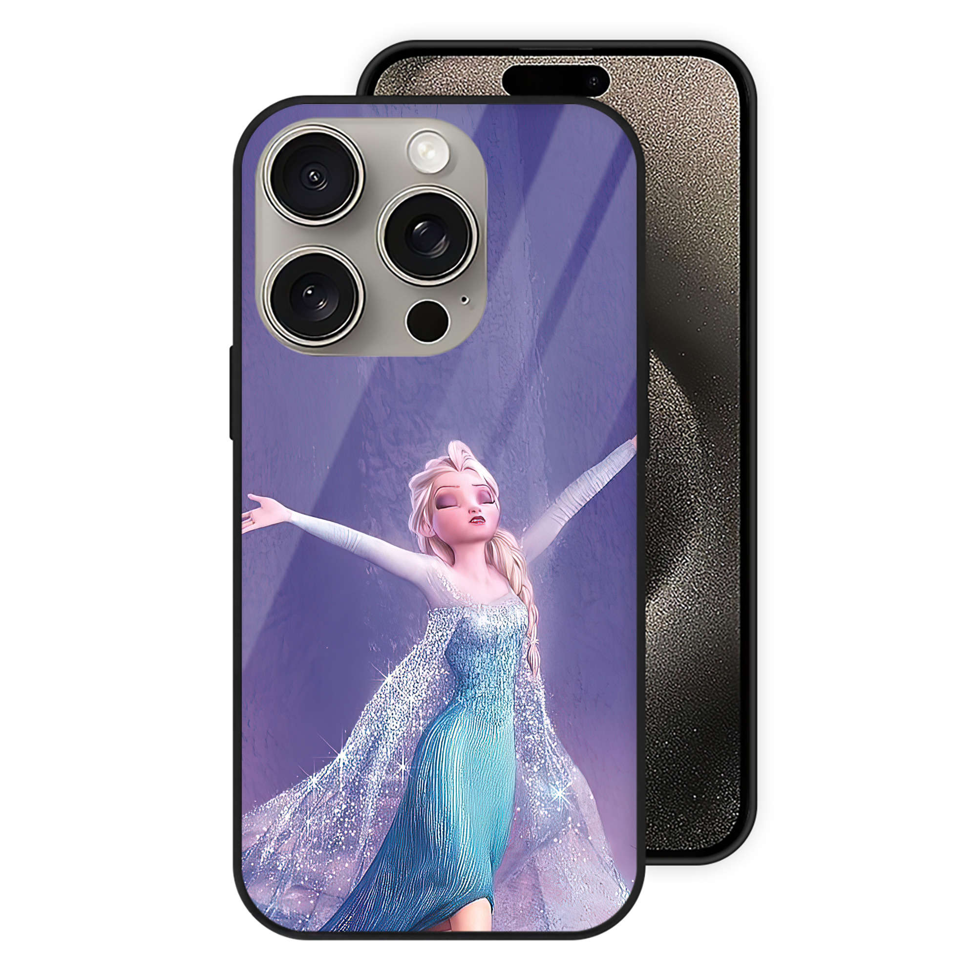 （画像用） アナと雪の女王 アンナ エルサ Frozen Anna Elsa 【iPhone15Pro対応】スマホケース 耐衝撃＆黄変防止 背面ガラス