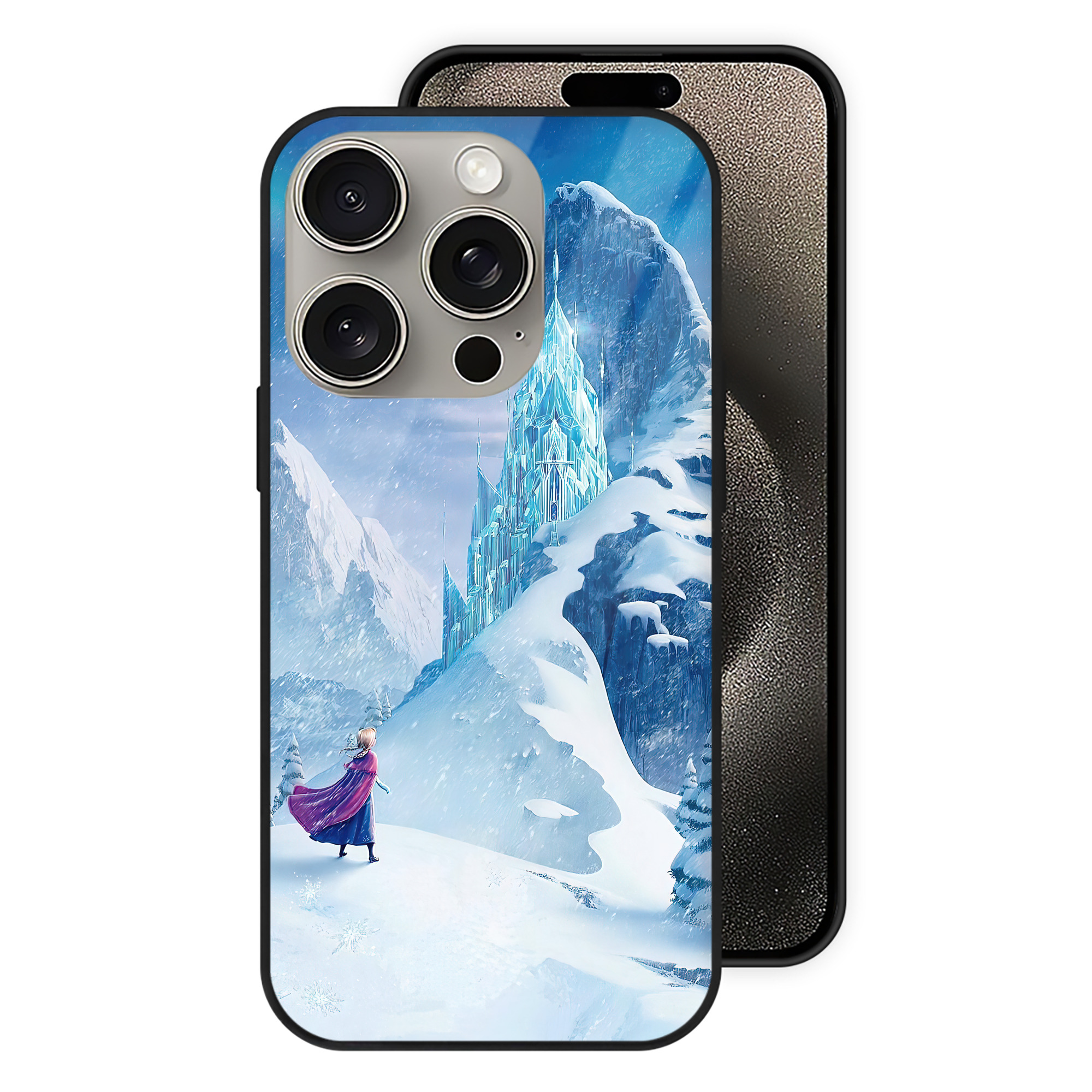 （画像用） アナと雪の女王 アンナ エルサ Frozen Anna Elsa 【iPhone15Pro対応】スマホケース 耐衝撃＆黄変防止 背面ガラス