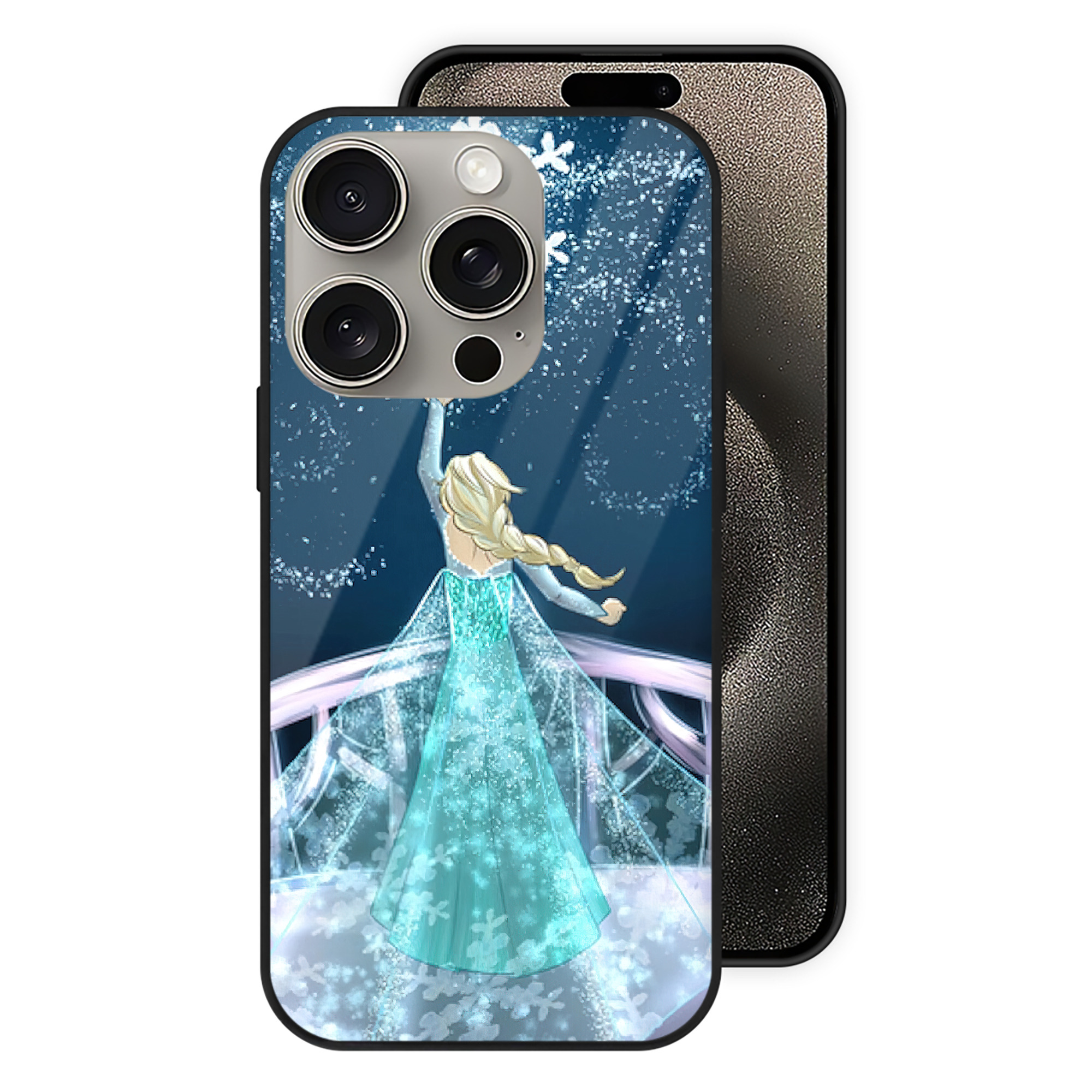 （画像用） アナと雪の女王 アンナ エルサ Frozen Anna Elsa 【iPhone15Pro対応】スマホケース 耐衝撃＆黄変防止 背面ガラス