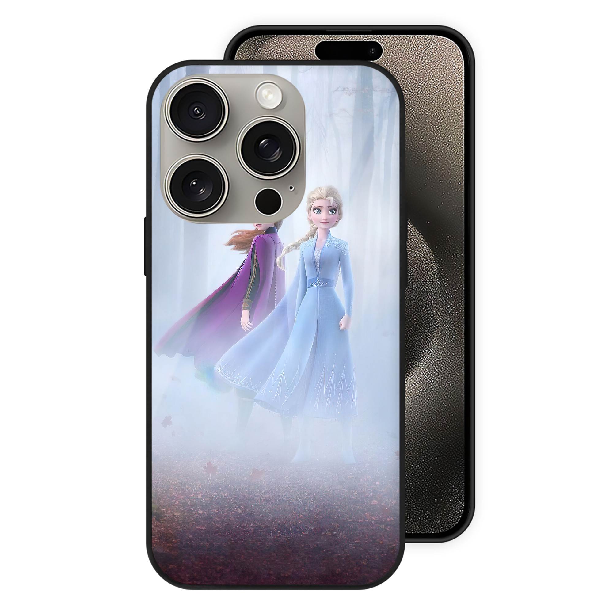 アナと雪の女王 アンナ エルサ Frozen Anna Elsa 【iPhone15Pro対応】スマホケース 耐衝撃＆黄変防止 背面ガラス