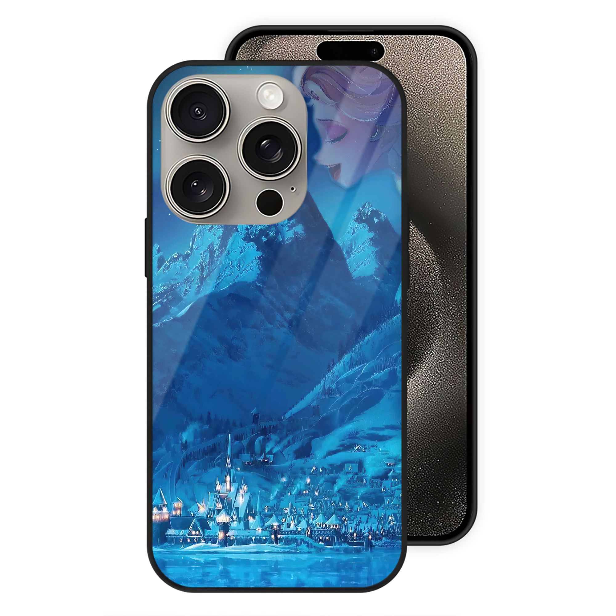 （画像用） アナと雪の女王 アンナ エルサ Frozen Anna Elsa 【iPhone15Pro対応】スマホケース 耐衝撃＆黄変防止 背面ガラス