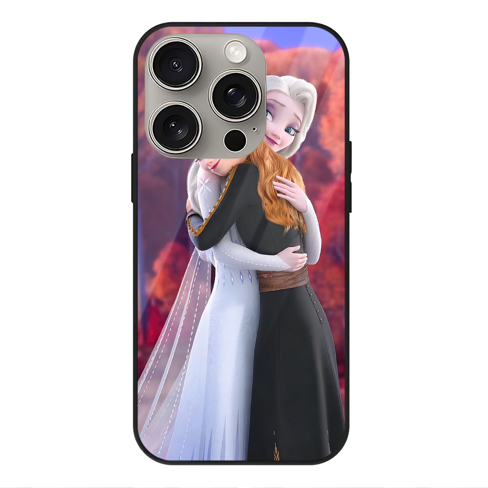 （画像用） アナと雪の女王 アンナ エルサ Frozen Anna Elsa 【iPhone15Pro対応】スマホケース 耐衝撃＆黄変防止 背面ガラス