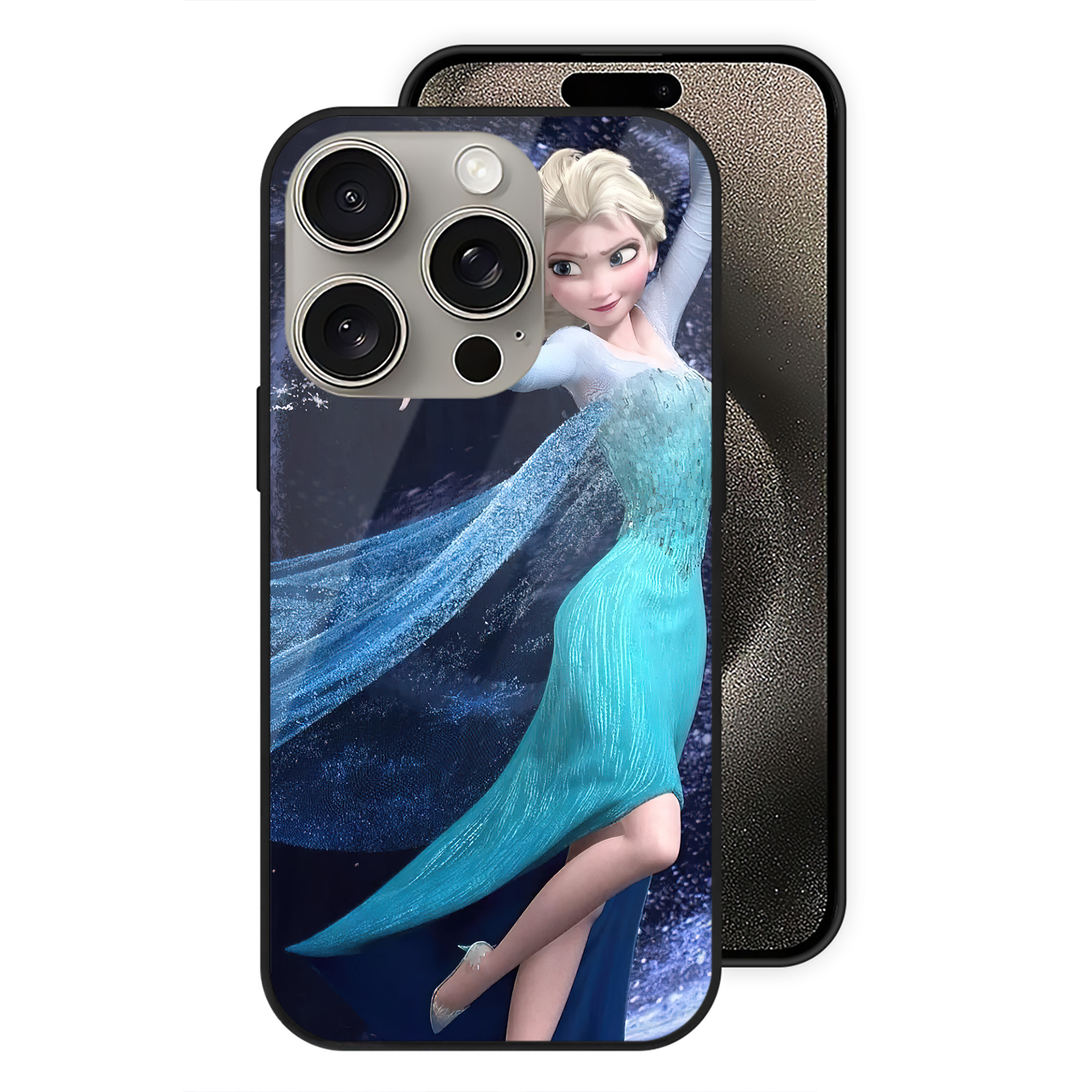 （画像用） アナと雪の女王 アンナ エルサ Frozen Anna Elsa 【iPhone15Pro対応】スマホケース 耐衝撃＆黄変防止 背面ガラス