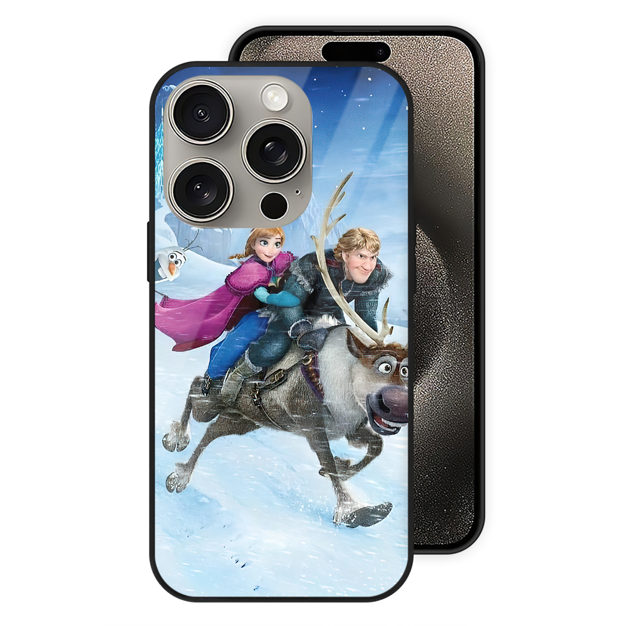 （画像用） アナと雪の女王 アンナ エルサ Frozen Anna Elsa 【iPhone15Pro対応】スマホケース 耐衝撃＆黄変防止 背面ガラス