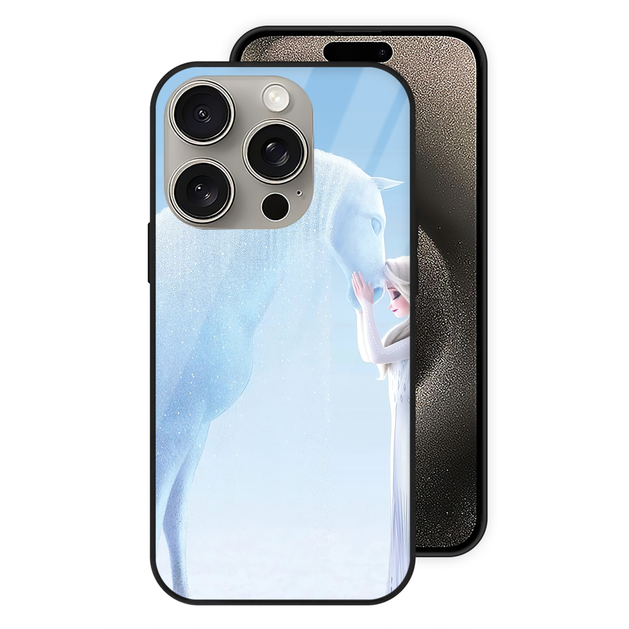 （画像用） アナと雪の女王 アンナ エルサ Frozen Anna Elsa 【iPhone15Pro対応】スマホケース 耐衝撃＆黄変防止 背面ガラス