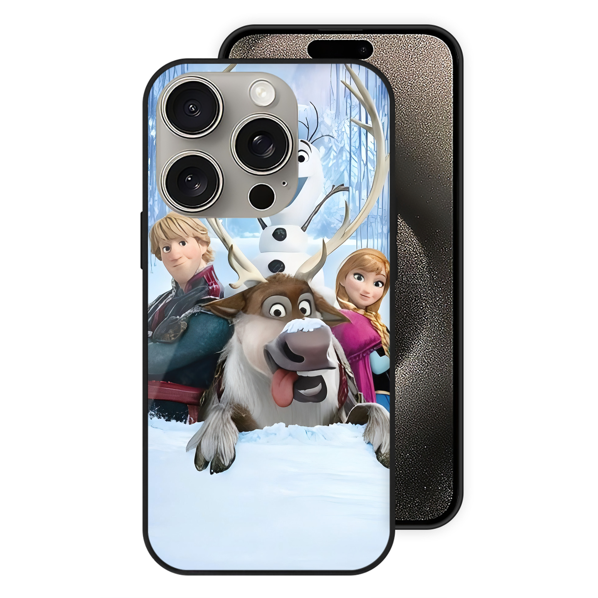 （画像用） アナと雪の女王 アンナ エルサ Frozen Anna Elsa 【iPhone15Pro対応】スマホケース 耐衝撃＆黄変防止 背面ガラス
