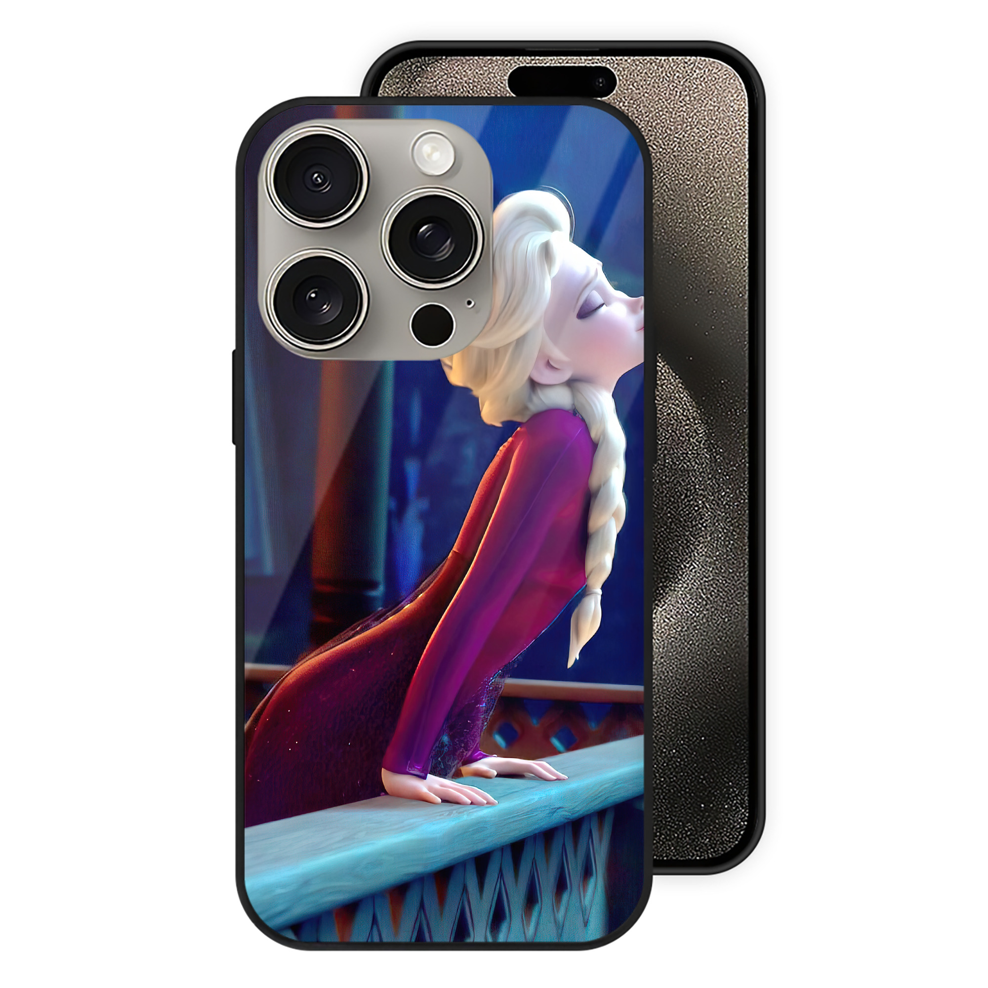 （画像用） アナと雪の女王 アンナ エルサ Frozen Anna Elsa 【iPhone15Pro対応】スマホケース 耐衝撃＆黄変防止 背面ガラス