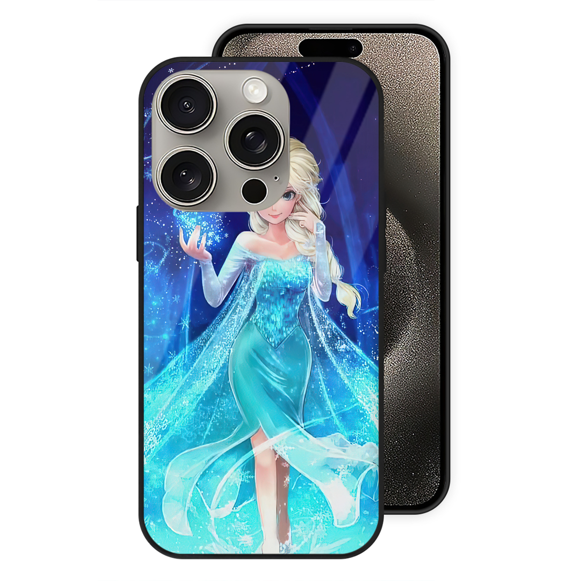 （画像用） アナと雪の女王 アンナ エルサ Frozen Anna Elsa 【iPhone15Pro対応】スマホケース 耐衝撃＆黄変防止 背面ガラス