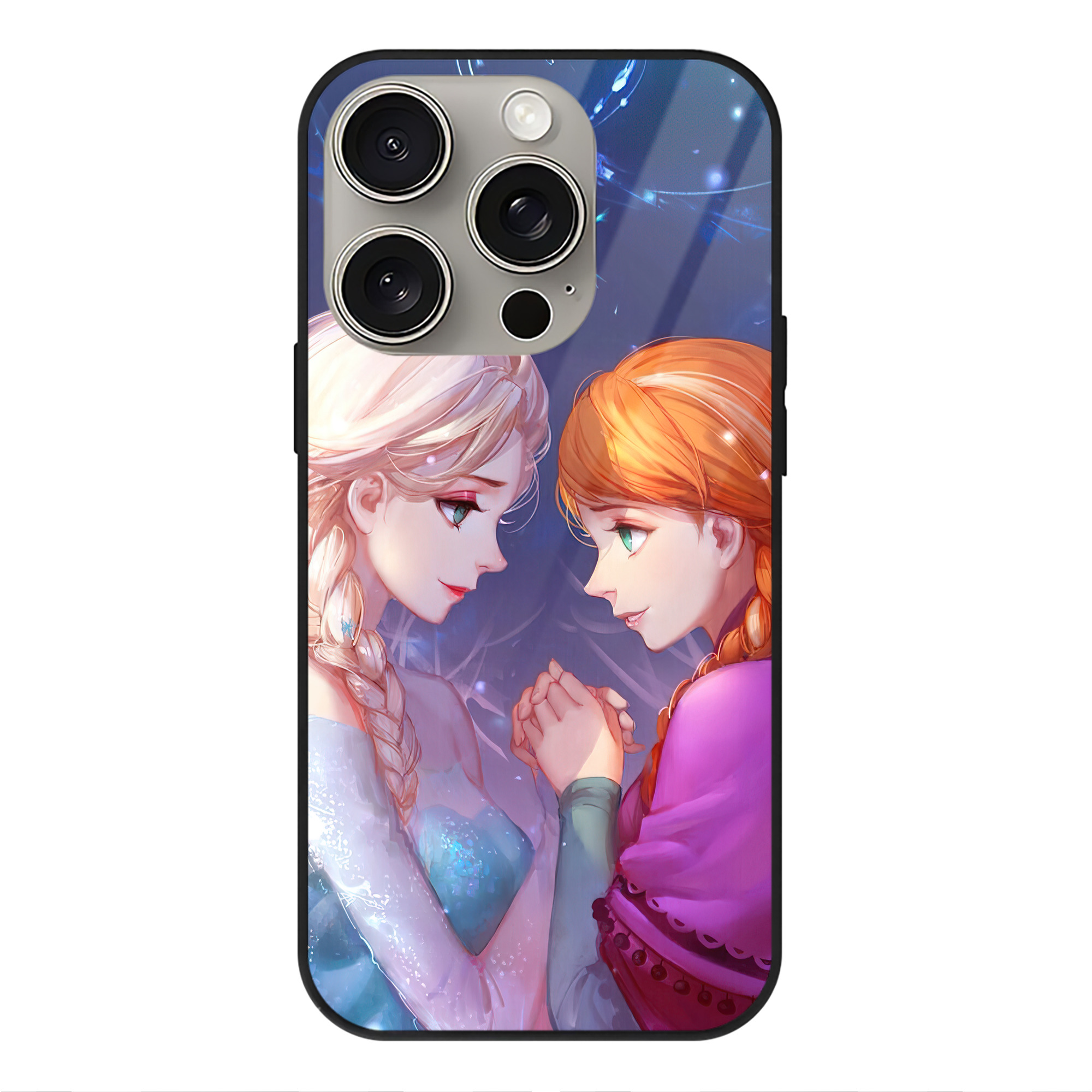 （画像用） アナと雪の女王 アンナ エルサ Frozen Anna Elsa 【iPhone15Pro対応】スマホケース 耐衝撃＆黄変防止 背面ガラス