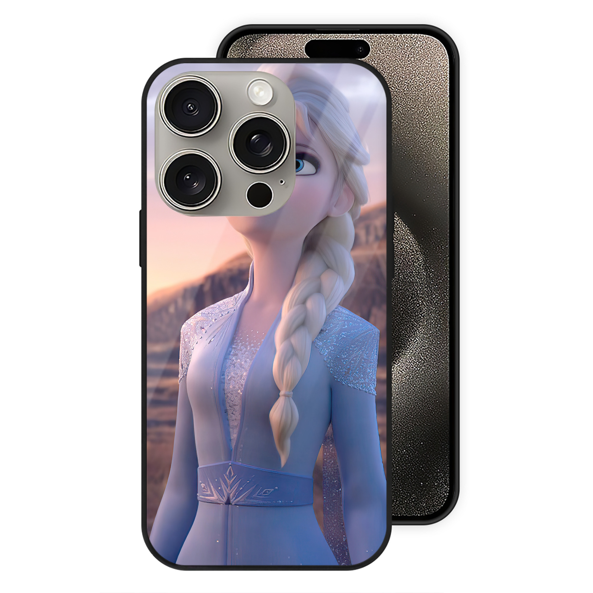 （画像用） アナと雪の女王 アンナ エルサ Frozen Anna Elsa 【iPhone15Pro対応】スマホケース 耐衝撃＆黄変防止 背面ガラス