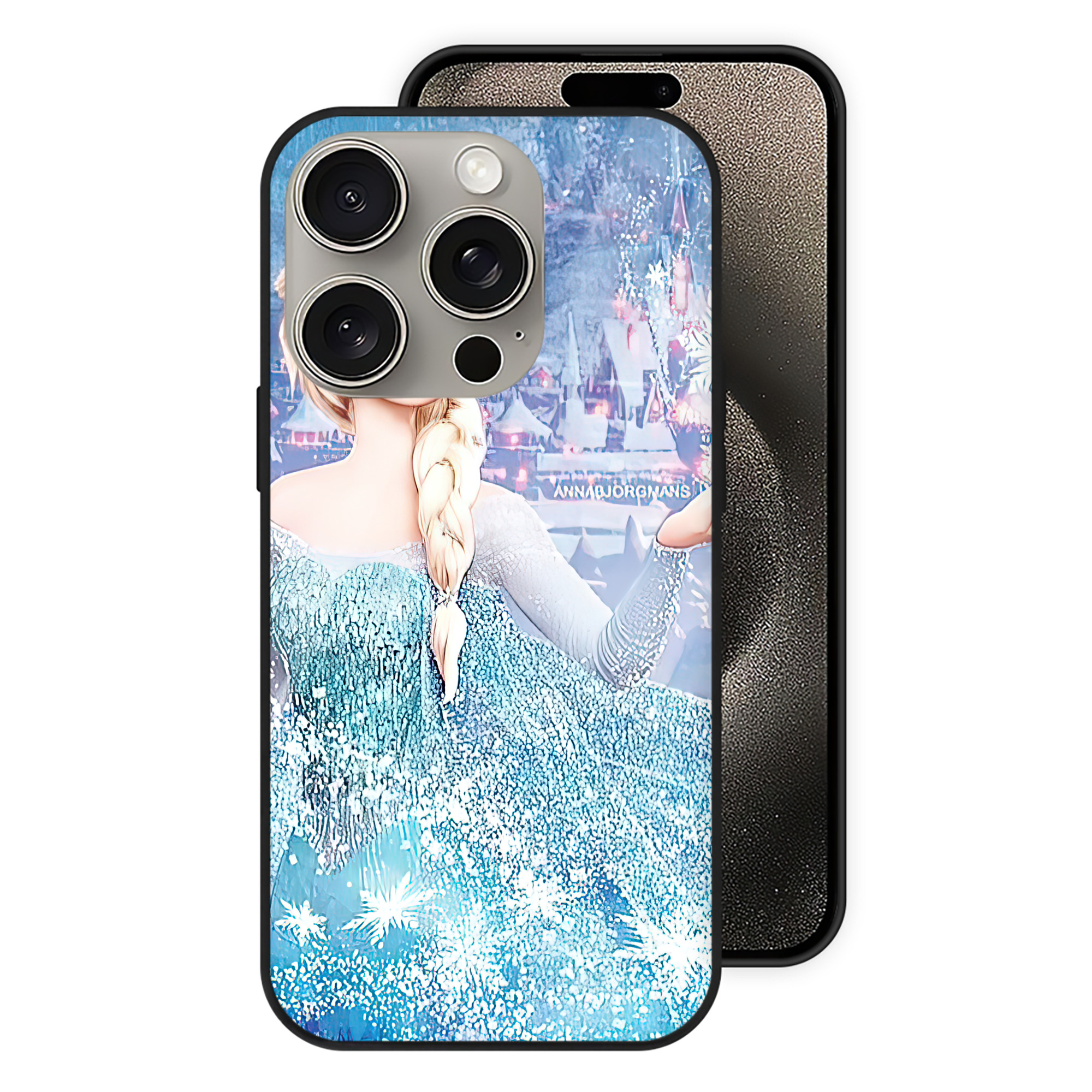 （画像用） アナと雪の女王 アンナ エルサ Frozen Anna Elsa 【iPhone15Pro対応】スマホケース 耐衝撃＆黄変防止 背面ガラス