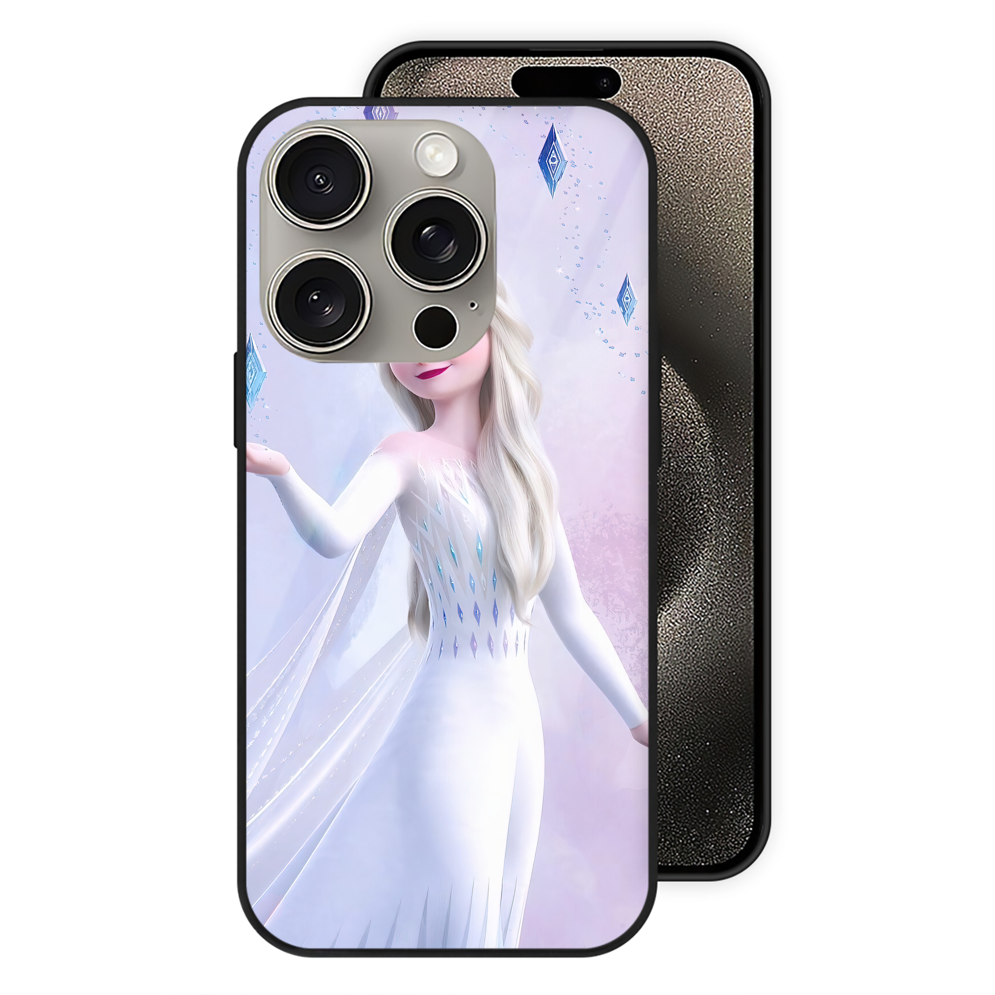 （画像用） アナと雪の女王 アンナ エルサ Frozen Anna Elsa 【iPhone15Pro対応】スマホケース 耐衝撃＆黄変防止 背面ガラス