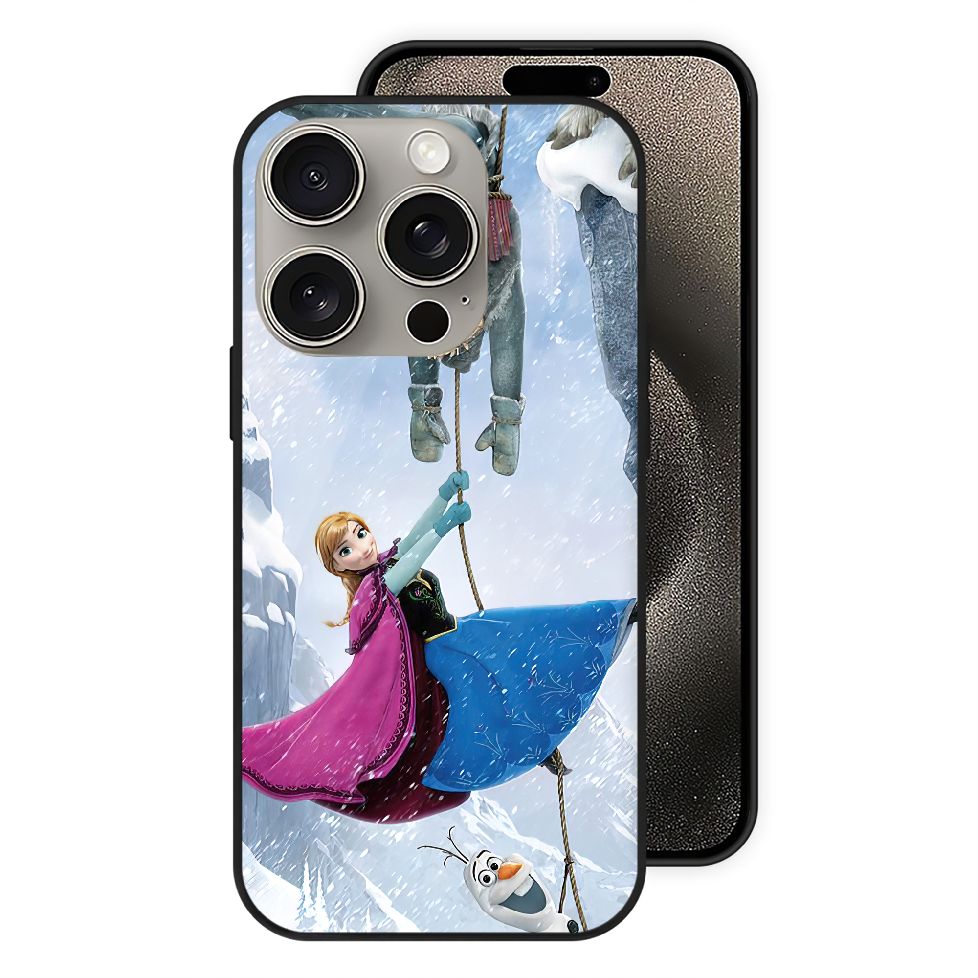 （画像用） アナと雪の女王 アンナ エルサ Frozen Anna Elsa 【iPhone15Pro対応】スマホケース 耐衝撃＆黄変防止 背面ガラス