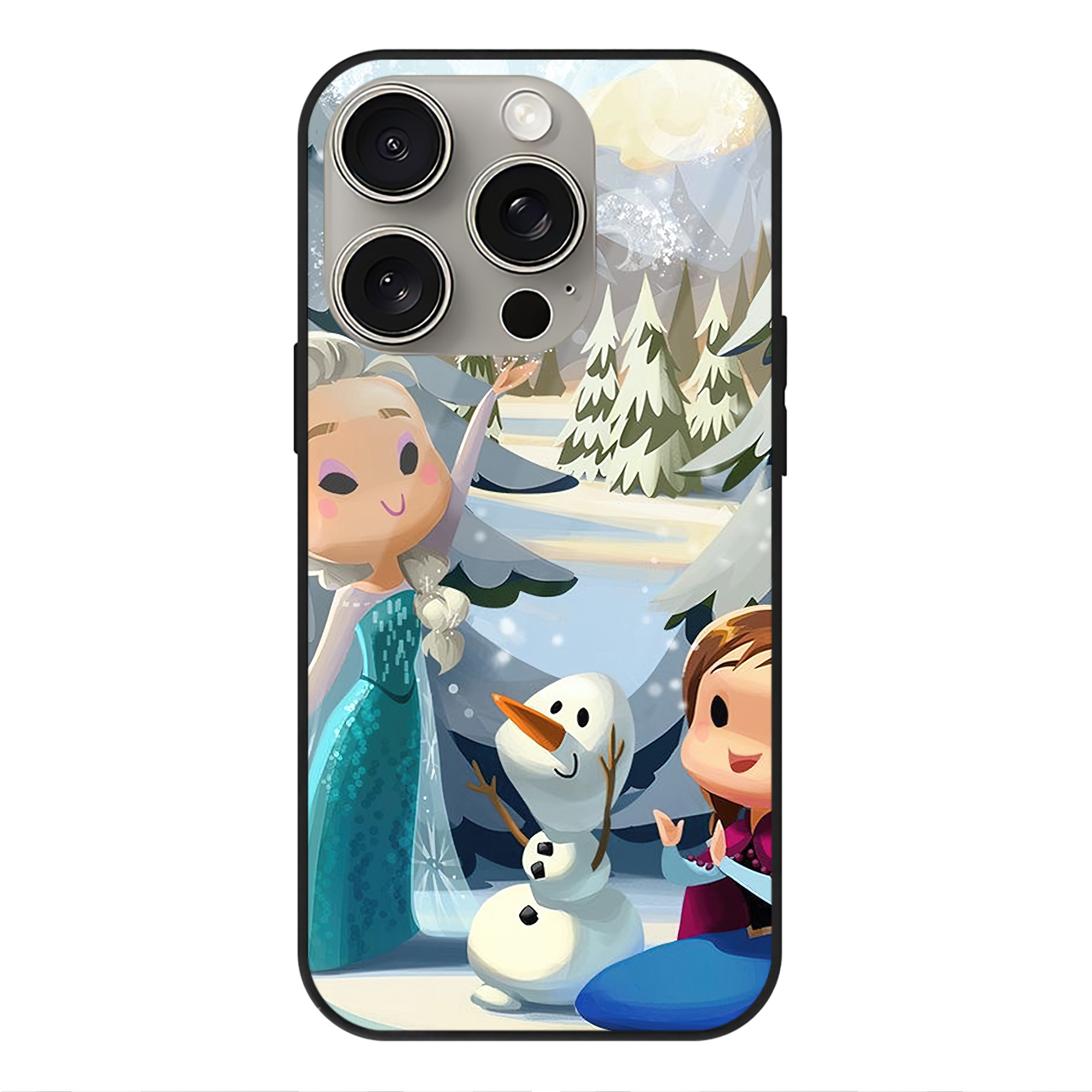 （画像用） アナと雪の女王 アンナ エルサ Frozen Anna Elsa 【iPhone15Pro対応】スマホケース 耐衝撃＆黄変防止 背面ガラス
