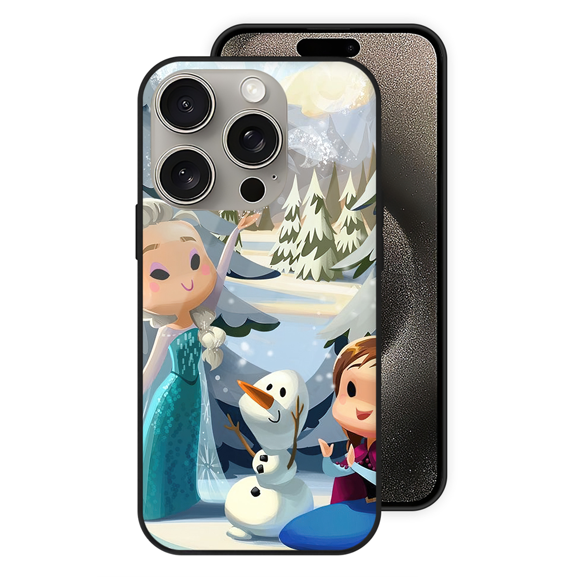 （画像用） アナと雪の女王 アンナ エルサ Frozen Anna Elsa 【iPhone15Pro対応】スマホケース 耐衝撃＆黄変防止 背面ガラス