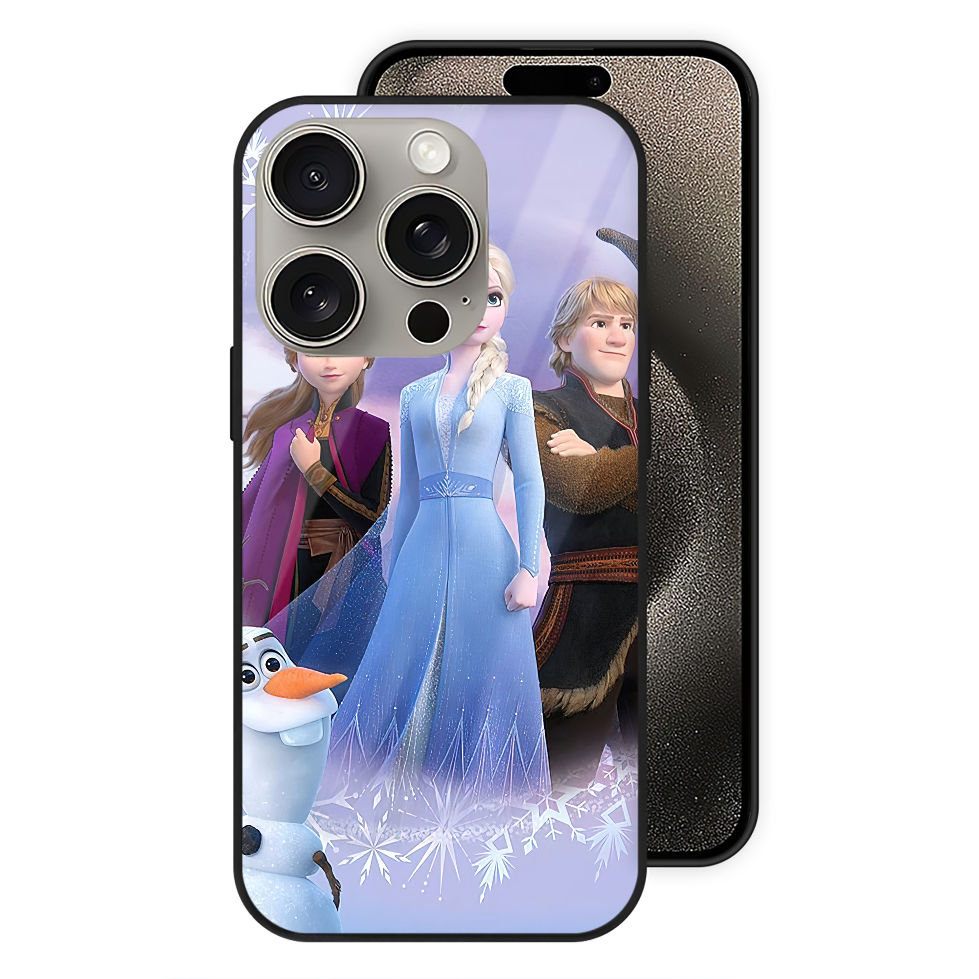 （画像用） アナと雪の女王 アンナ エルサ Frozen Anna Elsa 【iPhone15Pro対応】スマホケース 耐衝撃＆黄変防止 背面ガラス