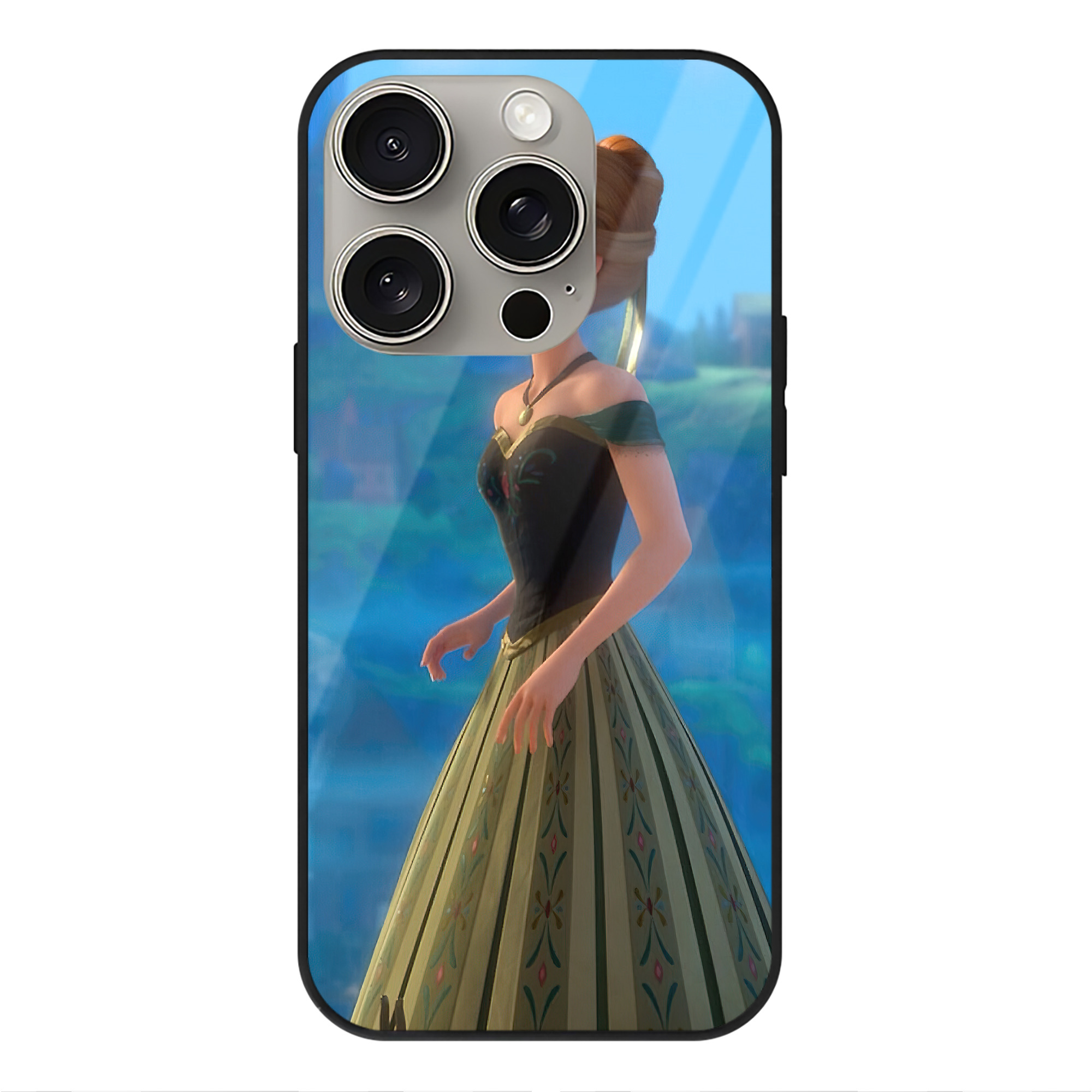 （画像用） アナと雪の女王 アンナ エルサ Frozen Anna Elsa 【iPhone15Pro対応】スマホケース 耐衝撃＆黄変防止 背面ガラス