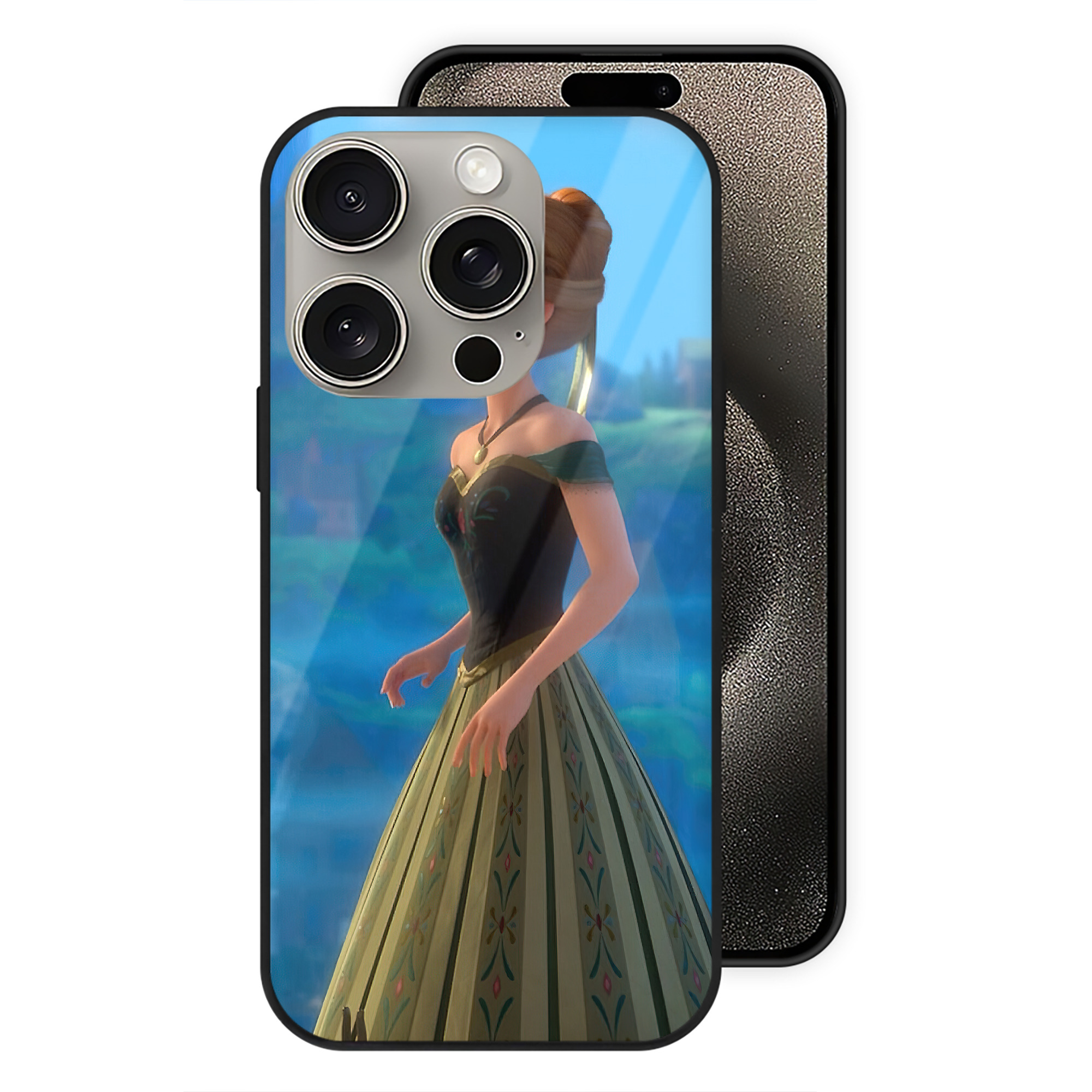 （画像用） アナと雪の女王 アンナ エルサ Frozen Anna Elsa 【iPhone15Pro対応】スマホケース 耐衝撃＆黄変防止 背面ガラス