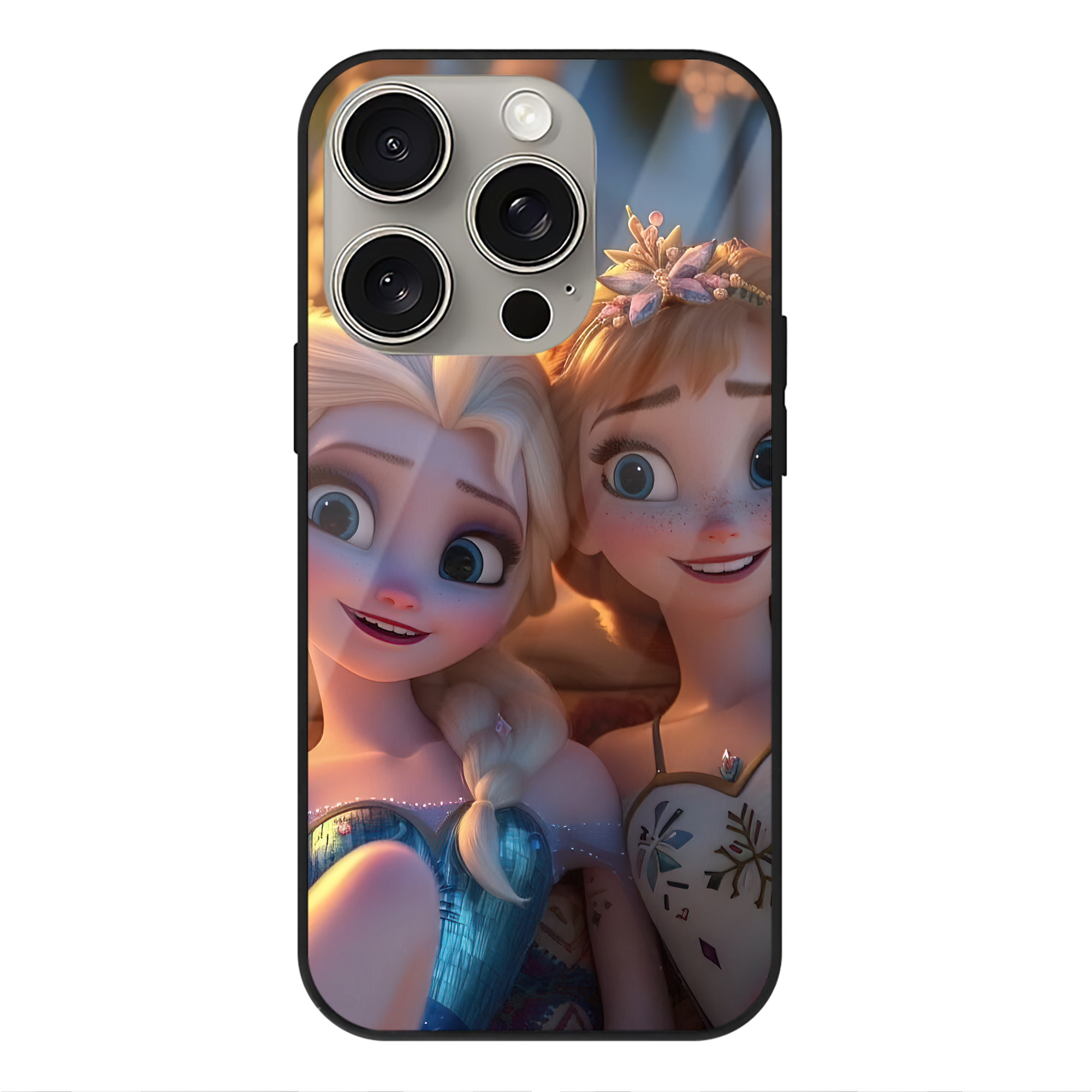 （画像用） アナと雪の女王 アンナ エルサ Frozen Anna Elsa 【iPhone15Pro対応】スマホケース 耐衝撃＆黄変防止 背面ガラス