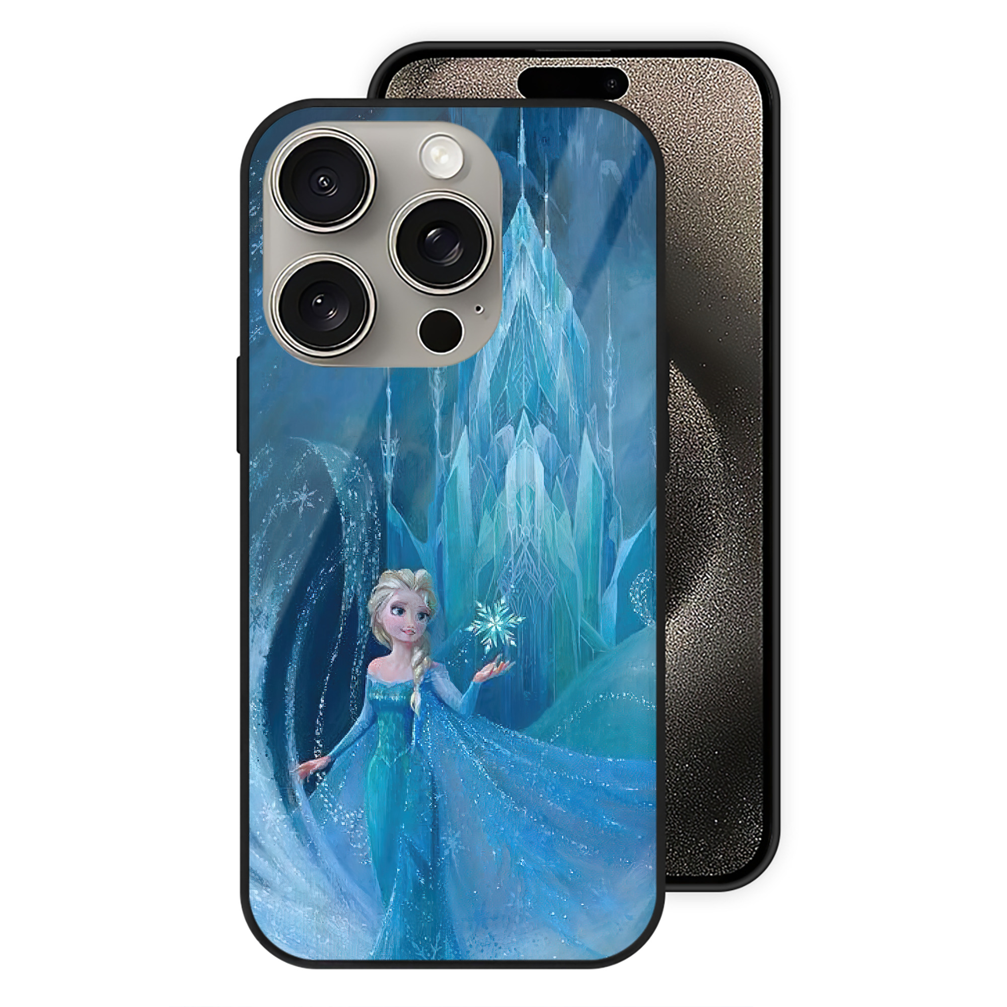 （画像用） アナと雪の女王 アンナ エルサ Frozen Anna Elsa 【iPhone15Pro対応】スマホケース 耐衝撃＆黄変防止 背面ガラス