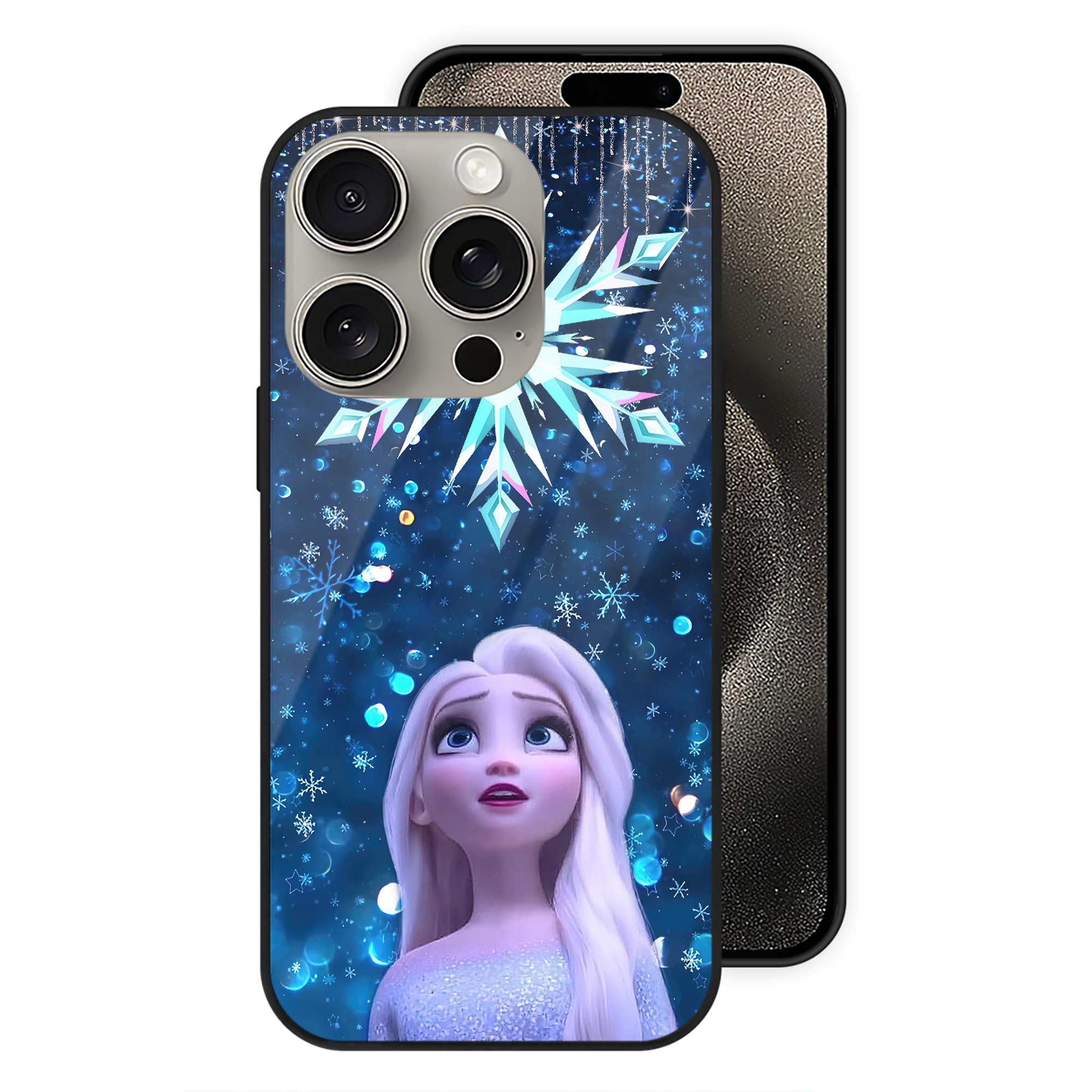 （画像用） アナと雪の女王 アンナ エルサ Frozen Anna Elsa 【iPhone15Pro対応】スマホケース 耐衝撃＆黄変防止 背面ガラス