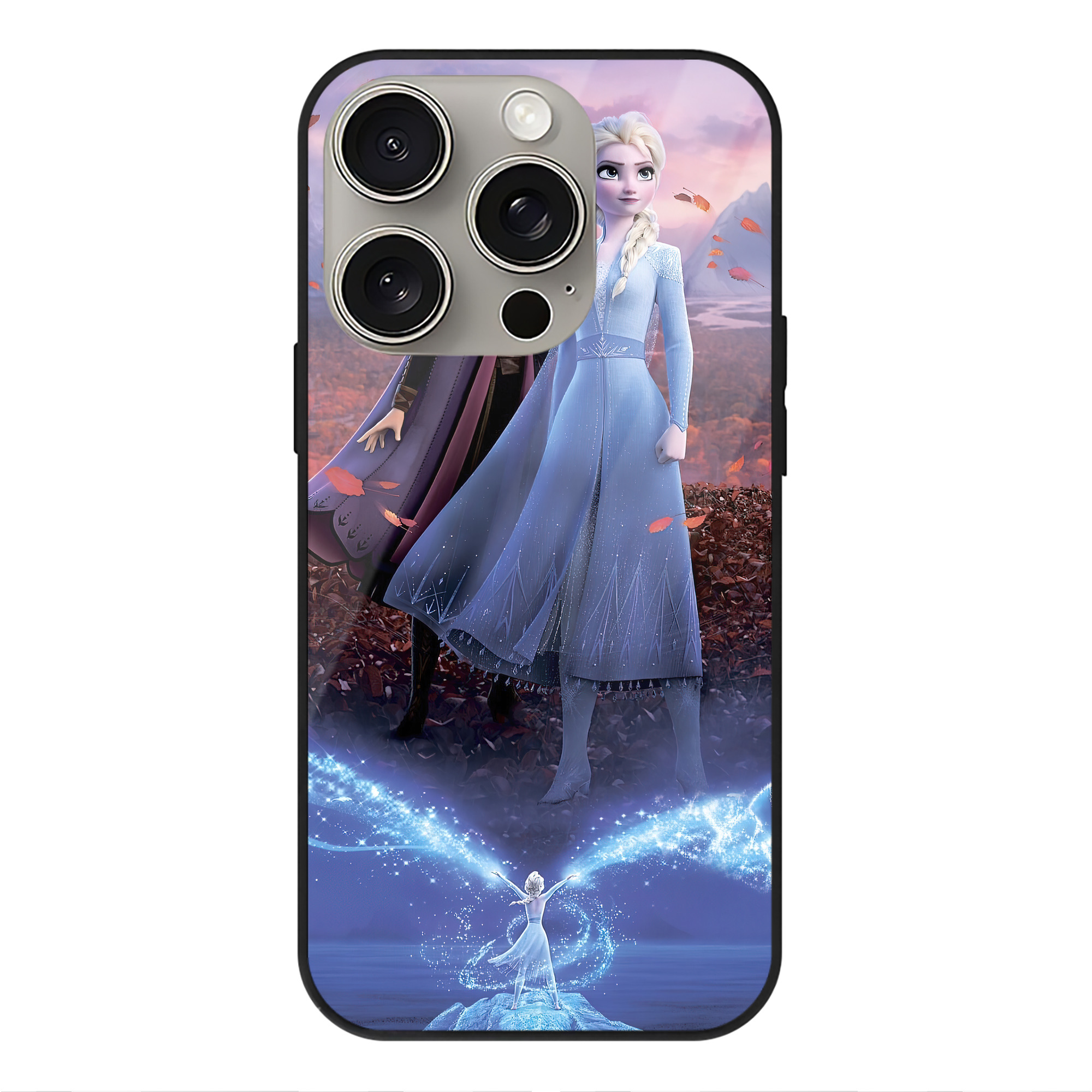 （画像用） アナと雪の女王 アンナ エルサ Frozen Anna Elsa 【iPhone15Pro対応】スマホケース 耐衝撃＆黄変防止 背面ガラス