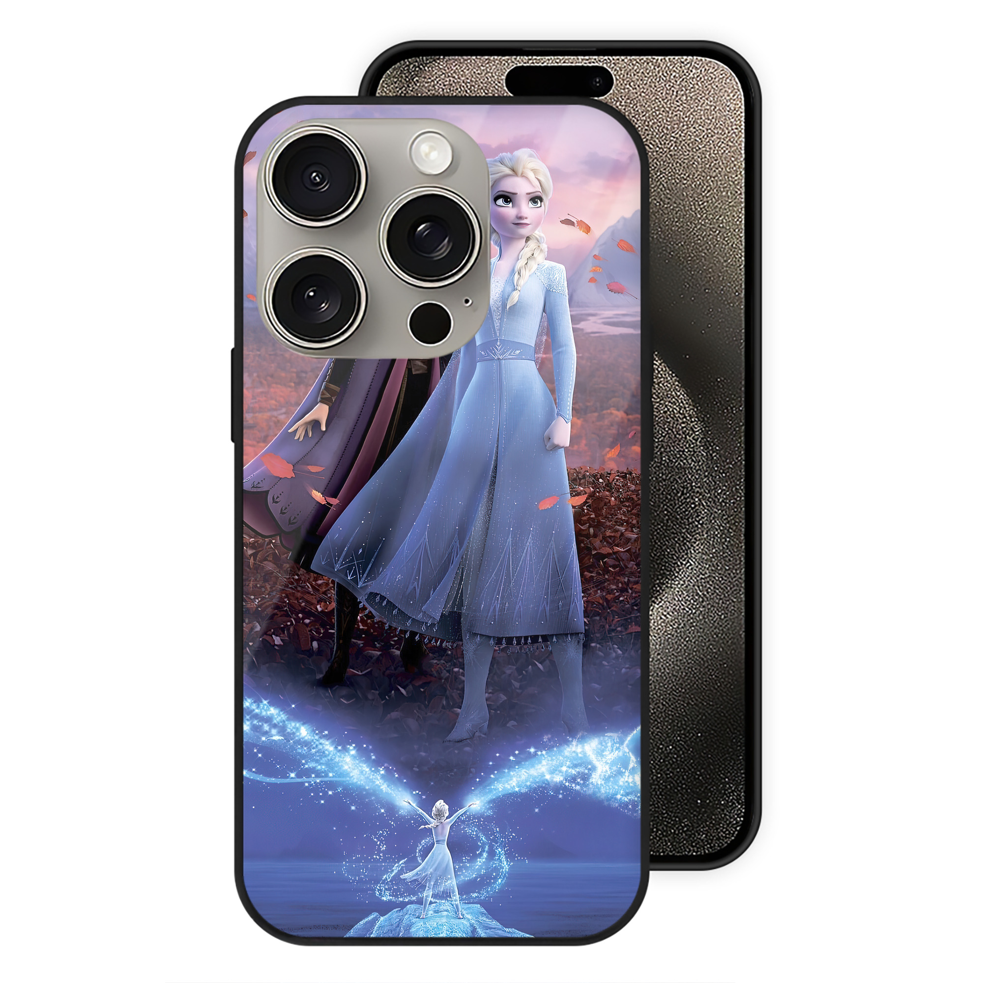 （画像用） アナと雪の女王 アンナ エルサ Frozen Anna Elsa 【iPhone15Pro対応】スマホケース 耐衝撃＆黄変防止 背面ガラス