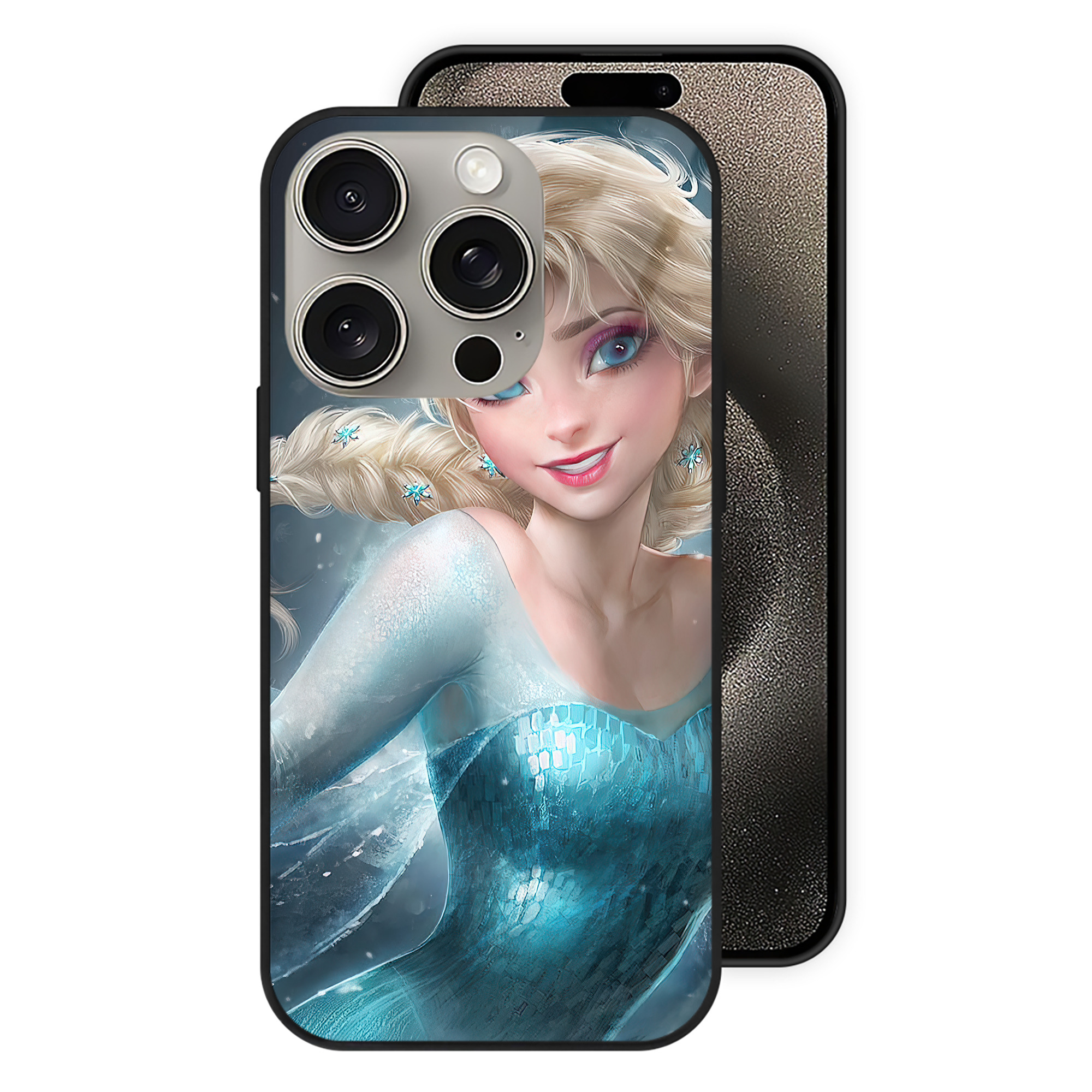 （画像用） アナと雪の女王 アンナ エルサ Frozen Anna Elsa 【iPhone15Pro対応】スマホケース 耐衝撃＆黄変防止 背面ガラス