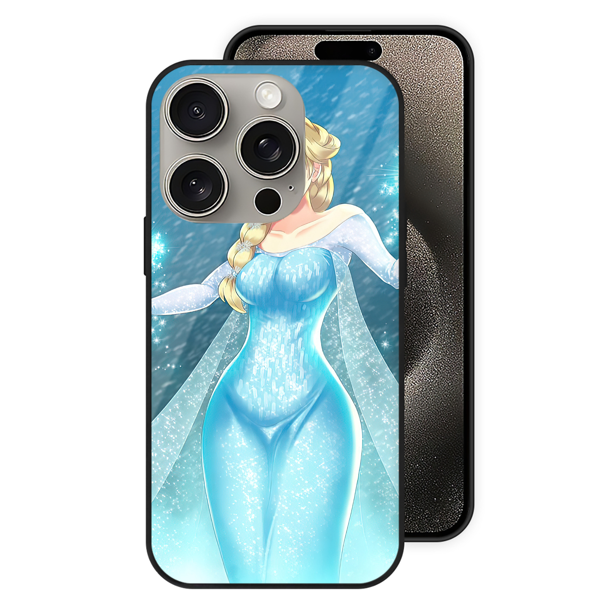 （画像用） アナと雪の女王 アンナ エルサ Frozen Anna Elsa 【iPhone15Pro対応】スマホケース 耐衝撃＆黄変防止 背面ガラス