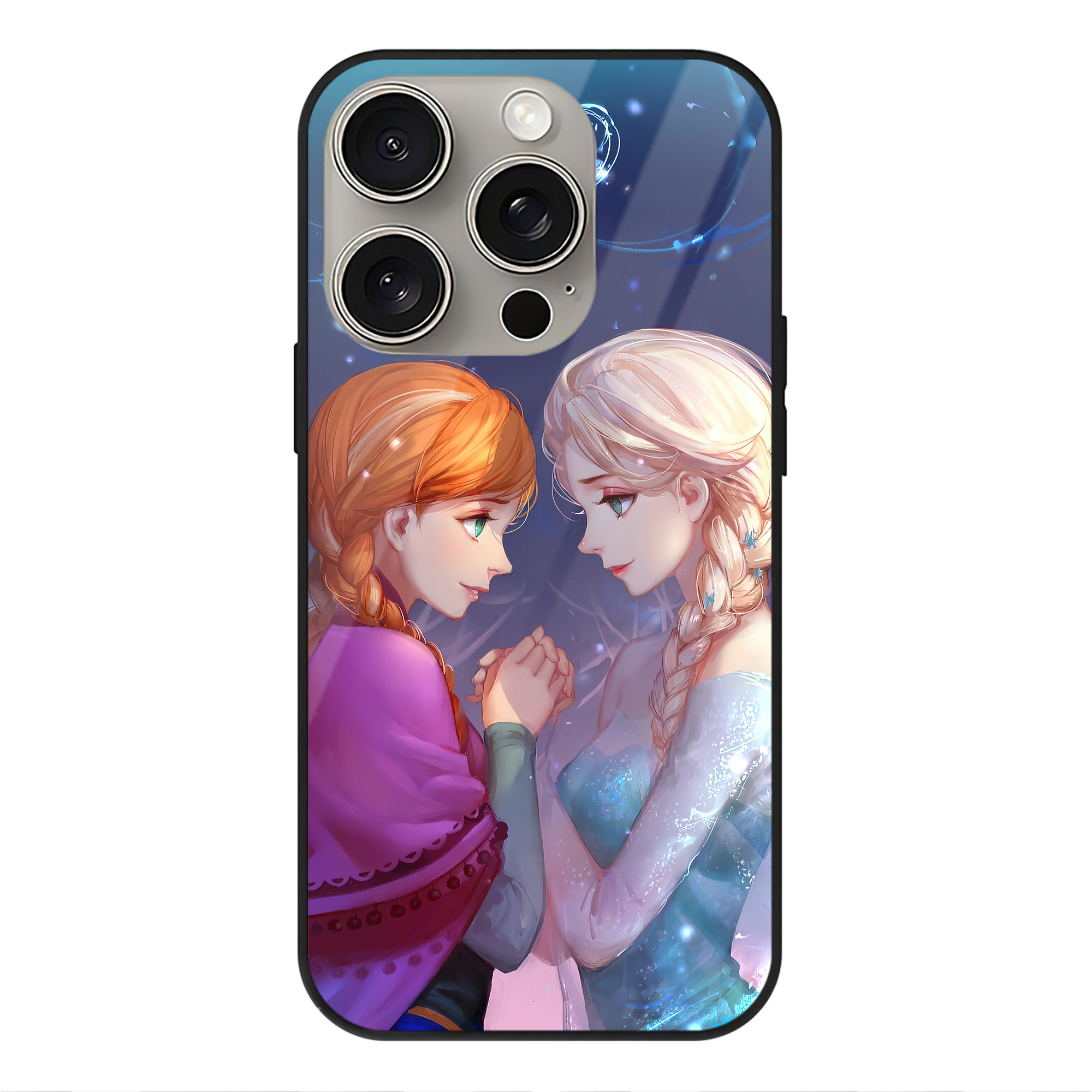（画像用） アナと雪の女王 アンナ エルサ Frozen Anna Elsa 【iPhone15Pro対応】スマホケース 耐衝撃＆黄変防止 背面ガラス