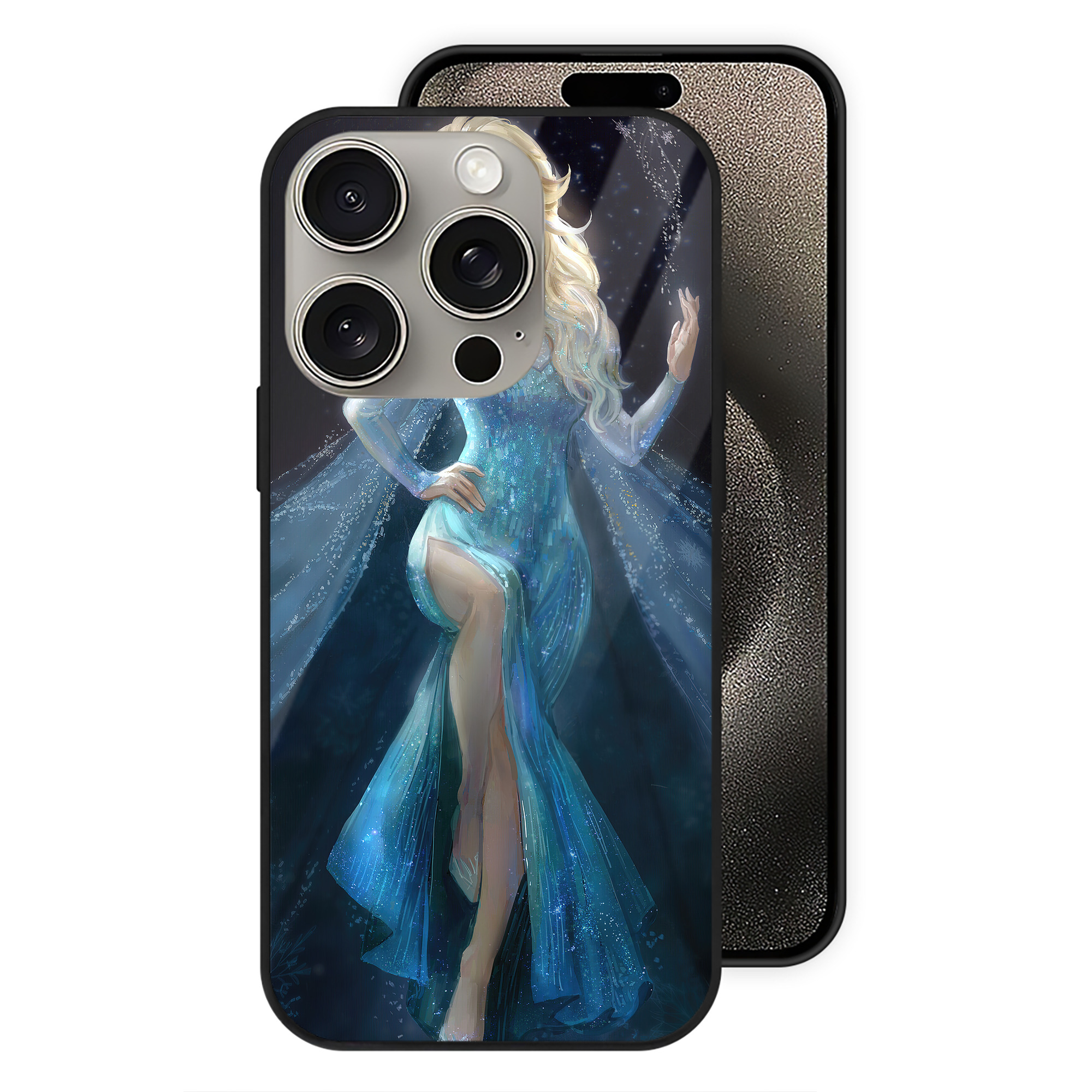 （画像用） アナと雪の女王 アンナ エルサ Frozen Anna Elsa 【iPhone15Pro対応】スマホケース 耐衝撃＆黄変防止 背面ガラス