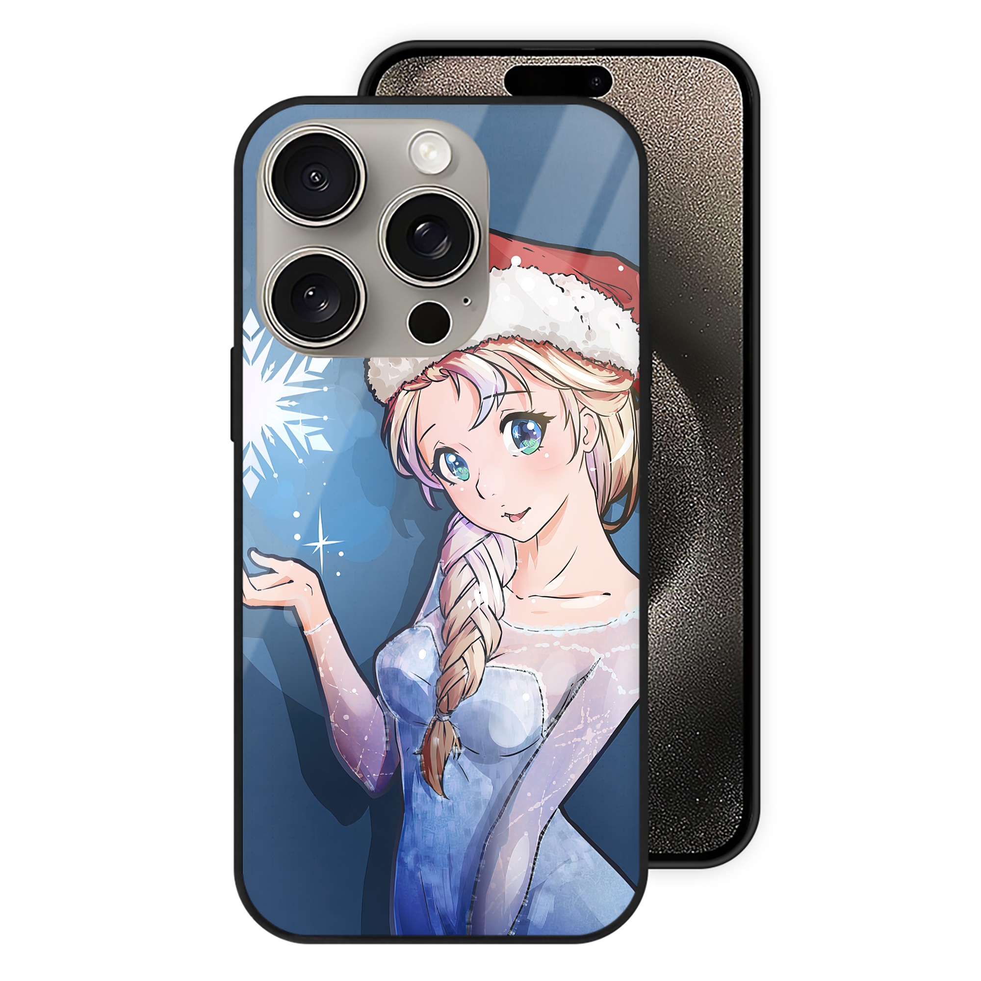 （画像用） アナと雪の女王 アンナ エルサ Frozen Anna Elsa 【iPhone15Pro対応】スマホケース 耐衝撃＆黄変防止 背面ガラス