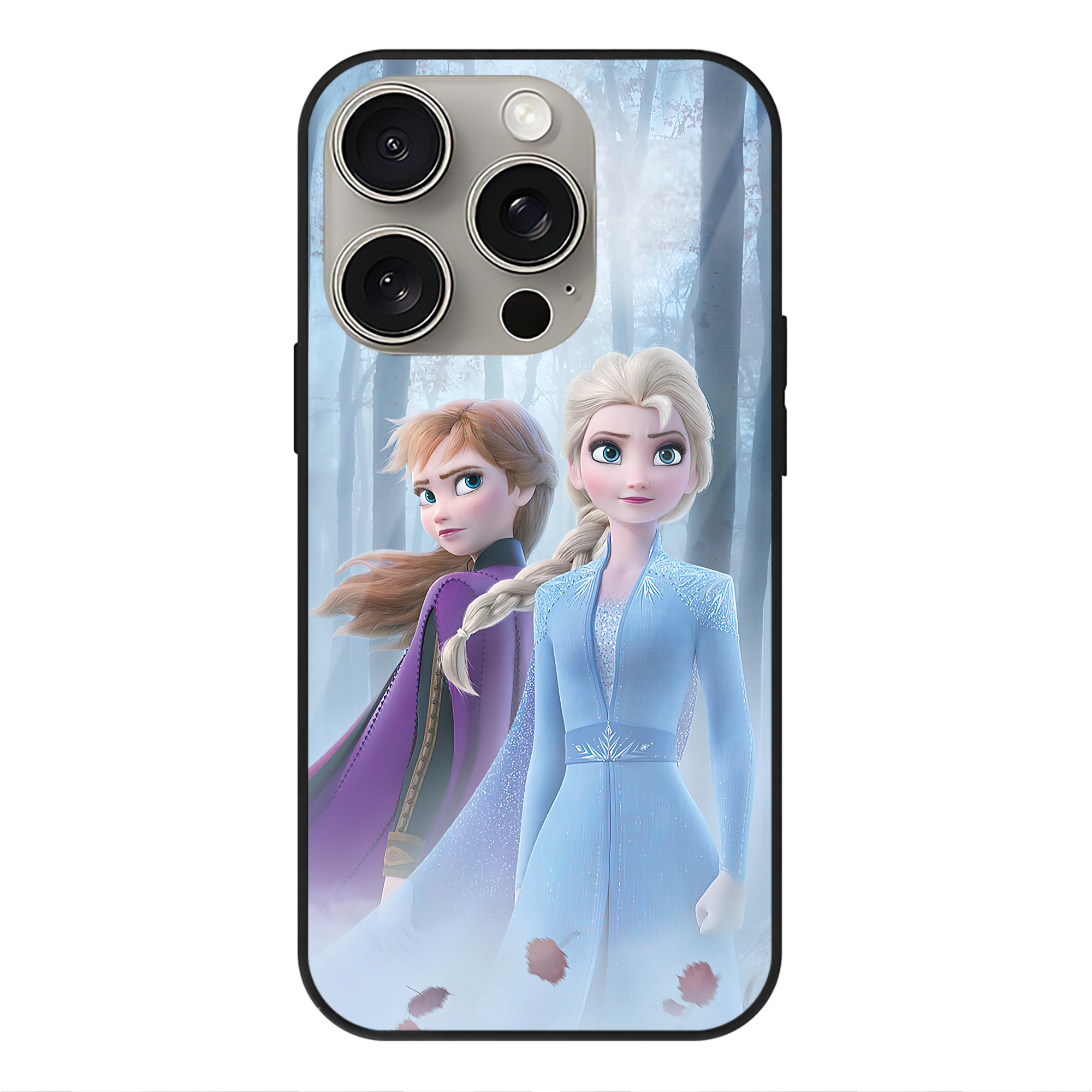 （画像用） アナと雪の女王 アンナ エルサ Frozen Anna Elsa 【iPhone15Pro対応】スマホケース 耐衝撃＆黄変防止 背面ガラス